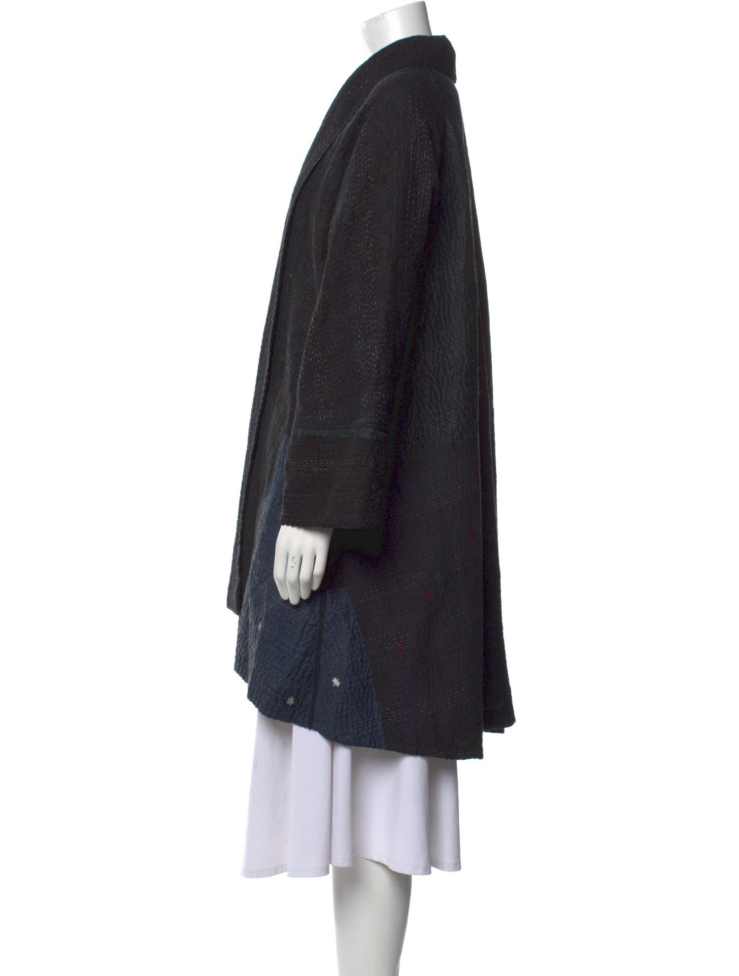 Mieko Mintz Silk Colorblock Pattern Sweater