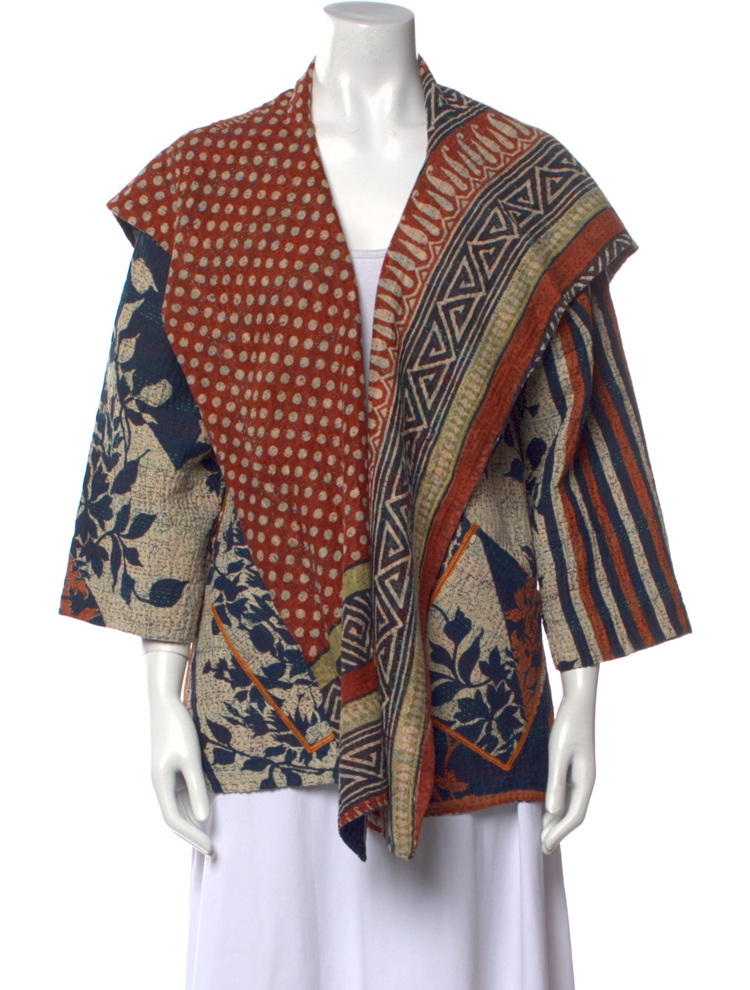 Mieko Mintz Printed V-Neck Sweater