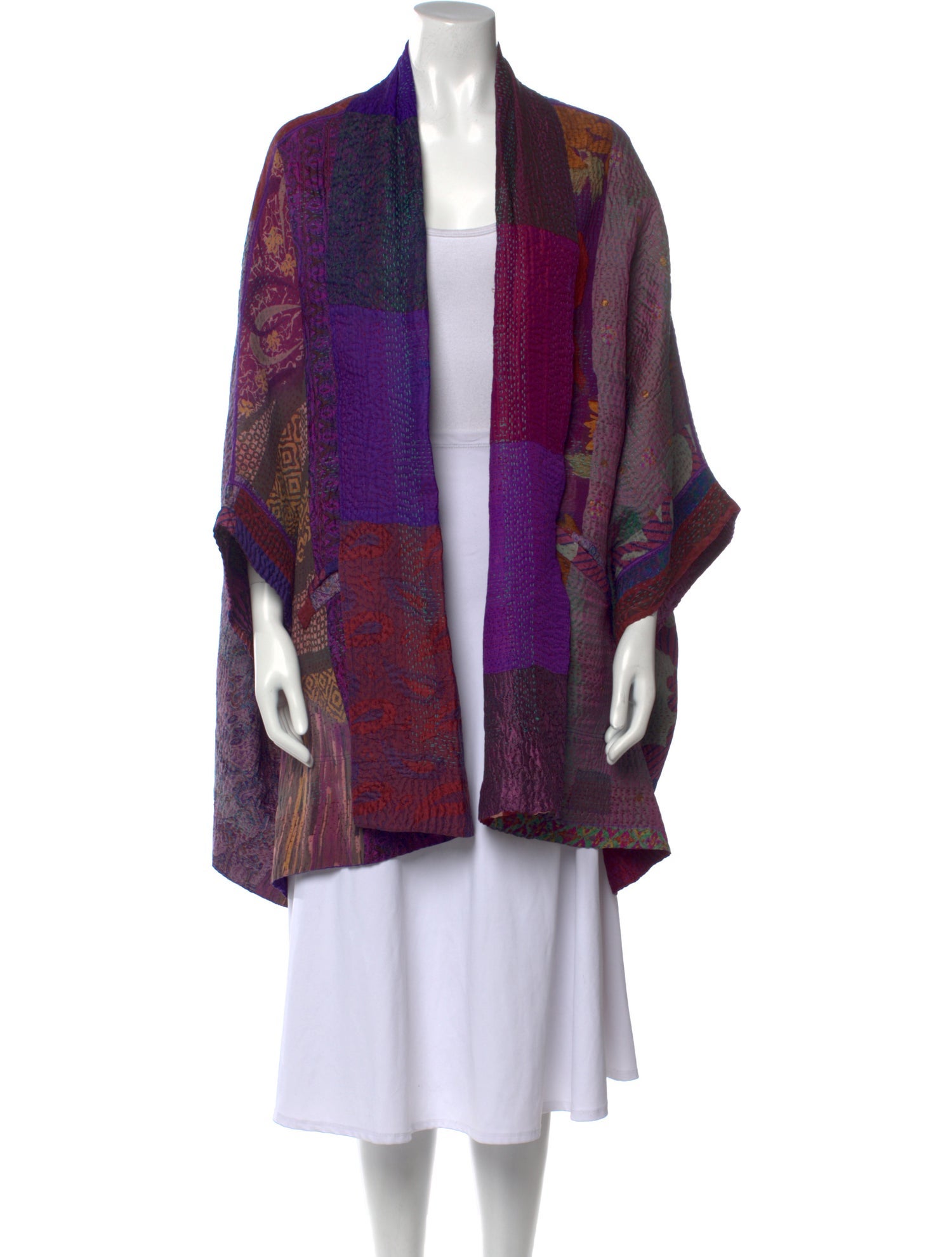 Mieko Mintz Printed Open Front Sweater