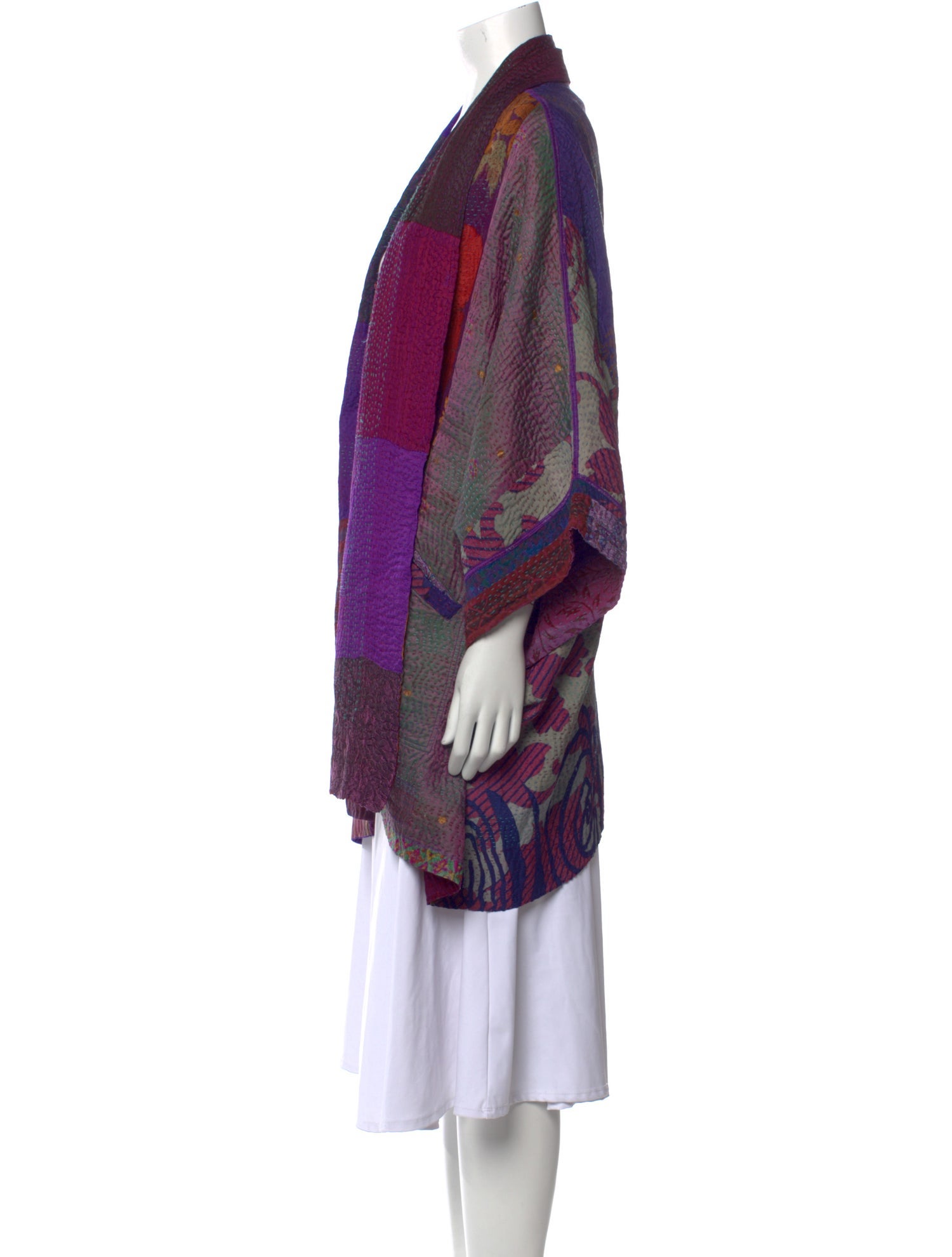 Mieko Mintz Printed Open Front Sweater