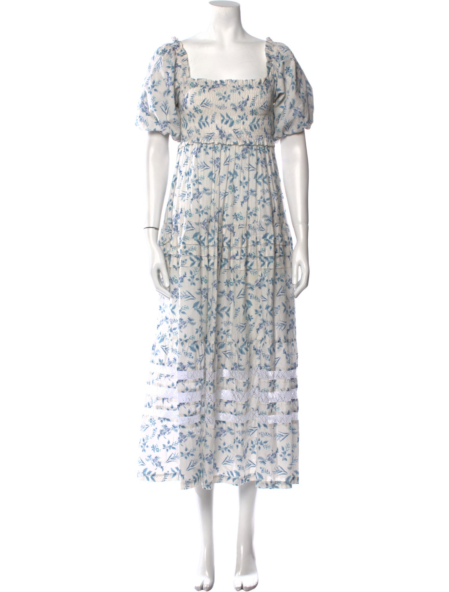 Mi Golondrina Floral Print Long Dress