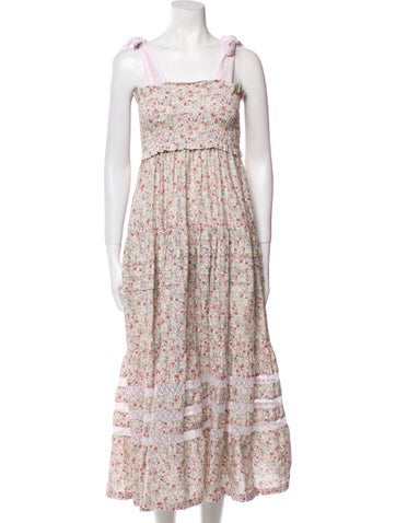 Mi Golondrina Dresses Floral Print Long Dress XS