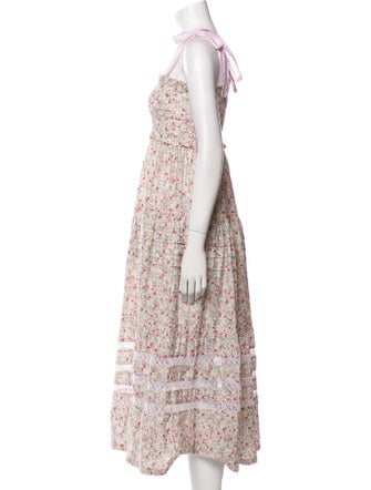 Mi Golondrina Floral Print Long Dress