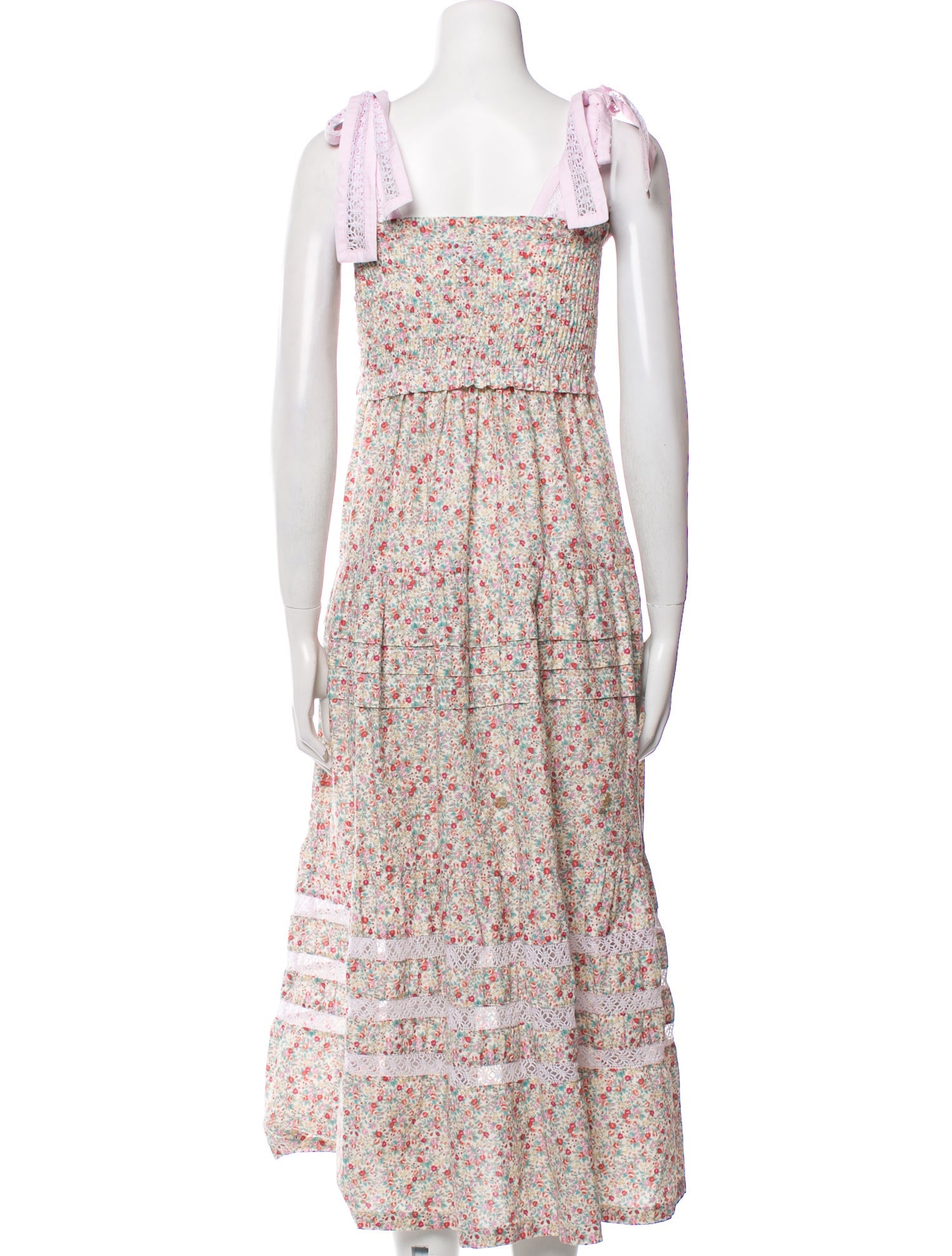 Mi Golondrina Floral Print Long Dress