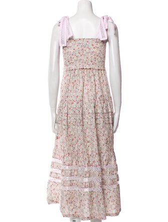 Mi Golondrina Floral Print Long Dress