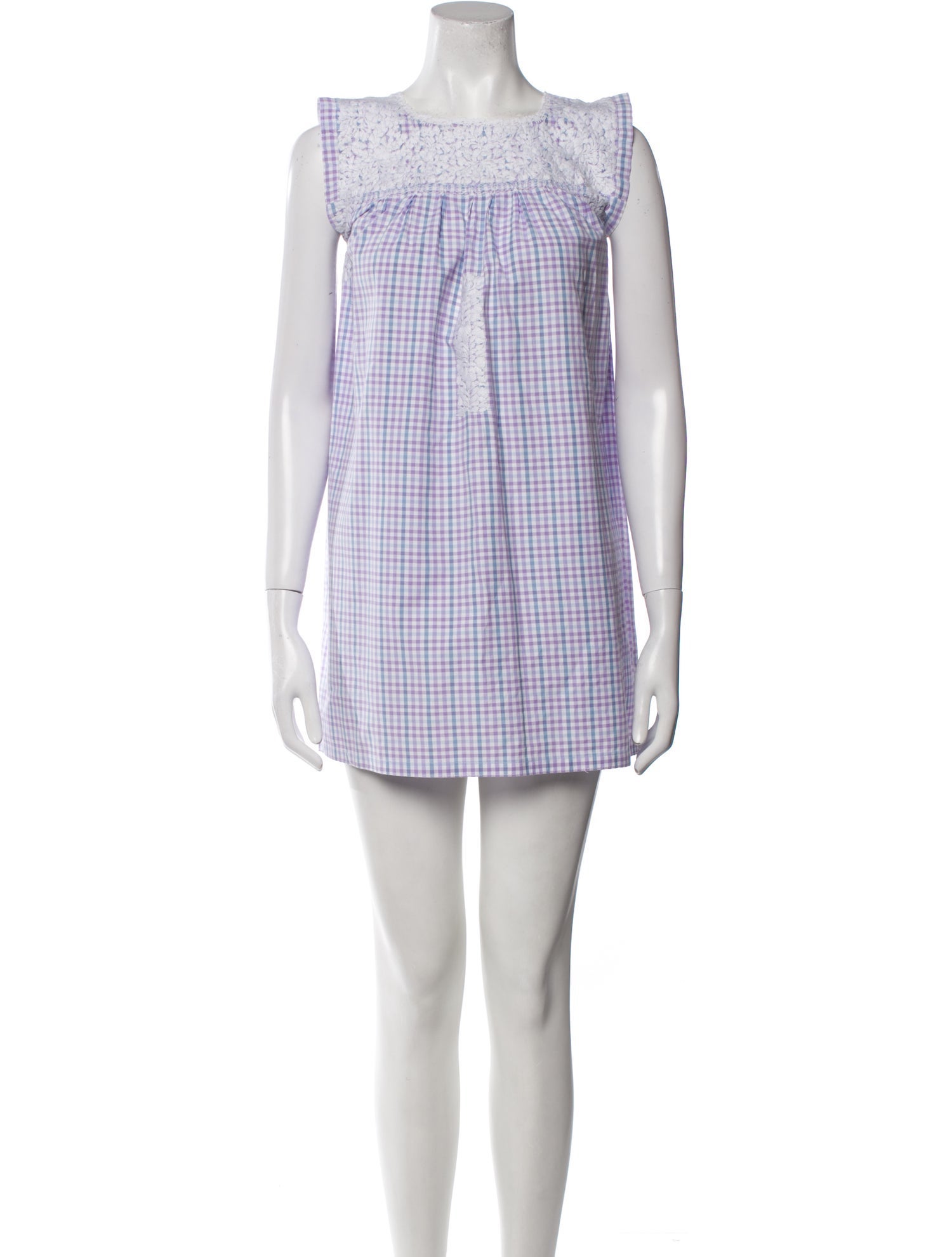 Mi Golondrina Plaid Print Mini Dress