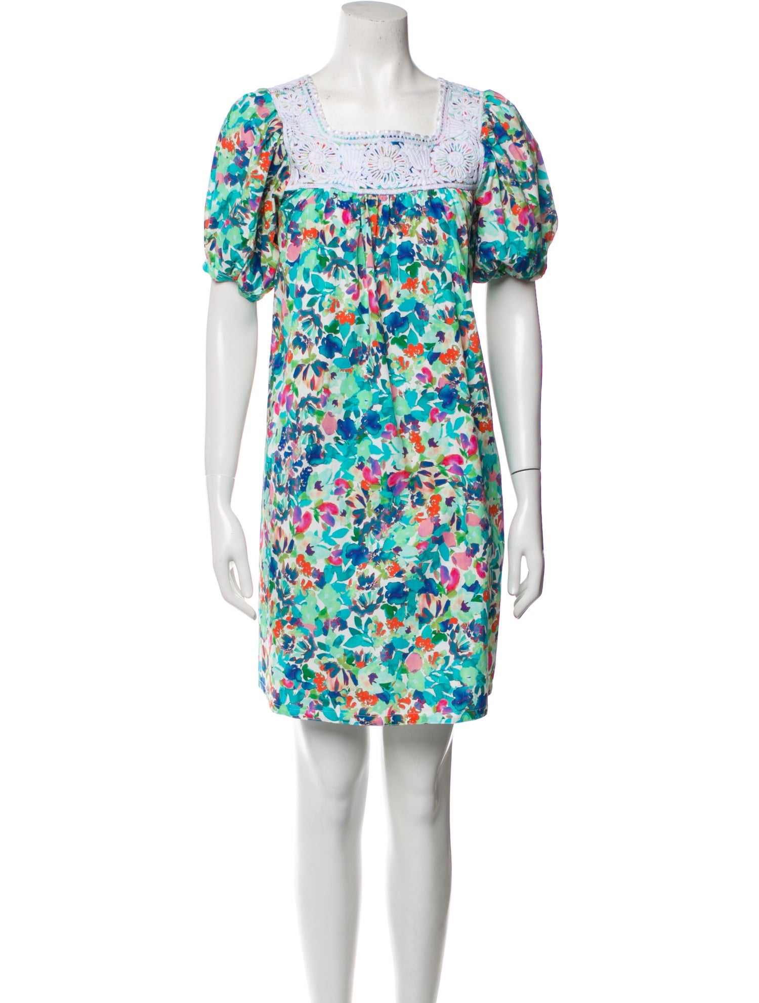 Mi Golondrina Floral Print Mini Dress