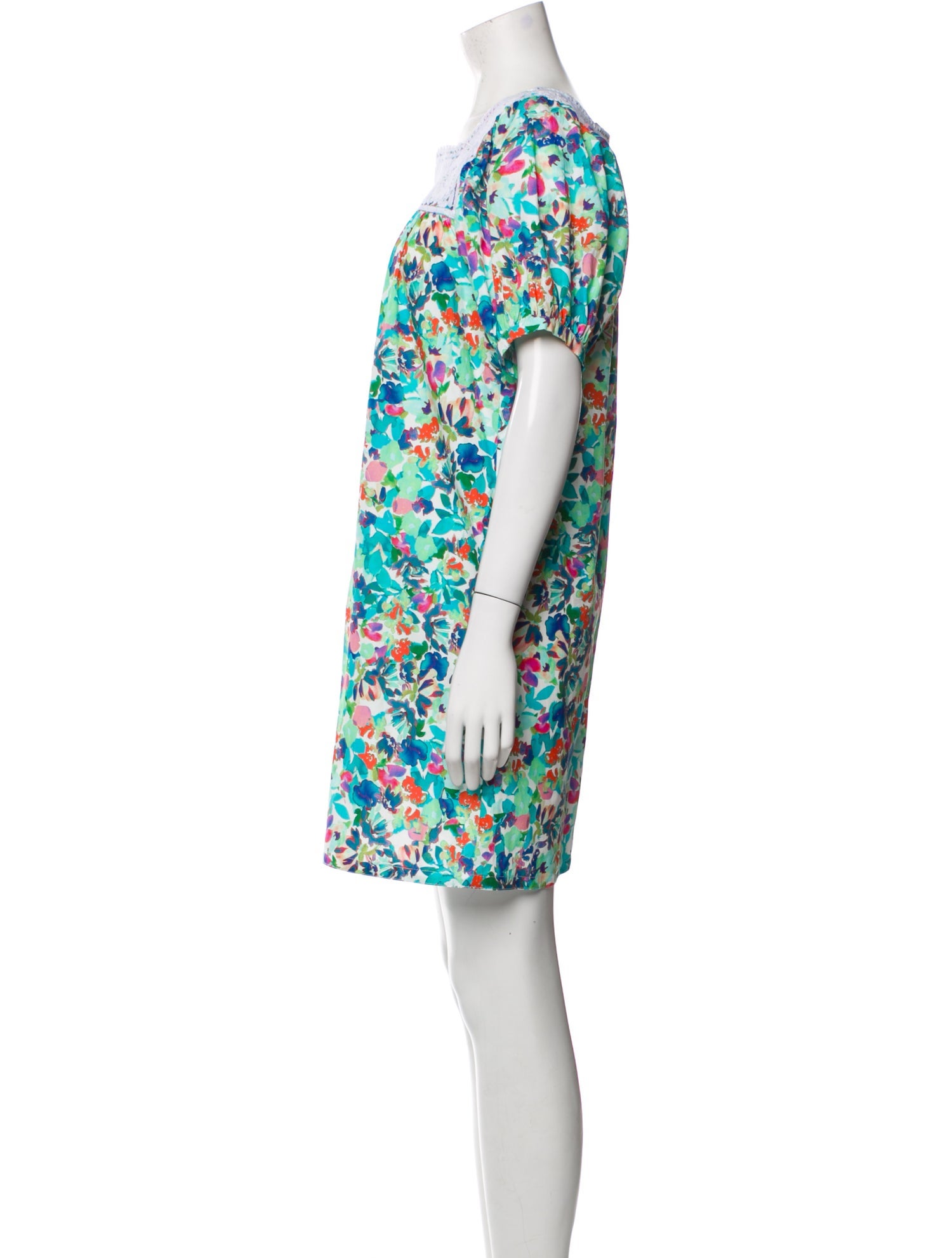 Mi Golondrina Floral Print Mini Dress