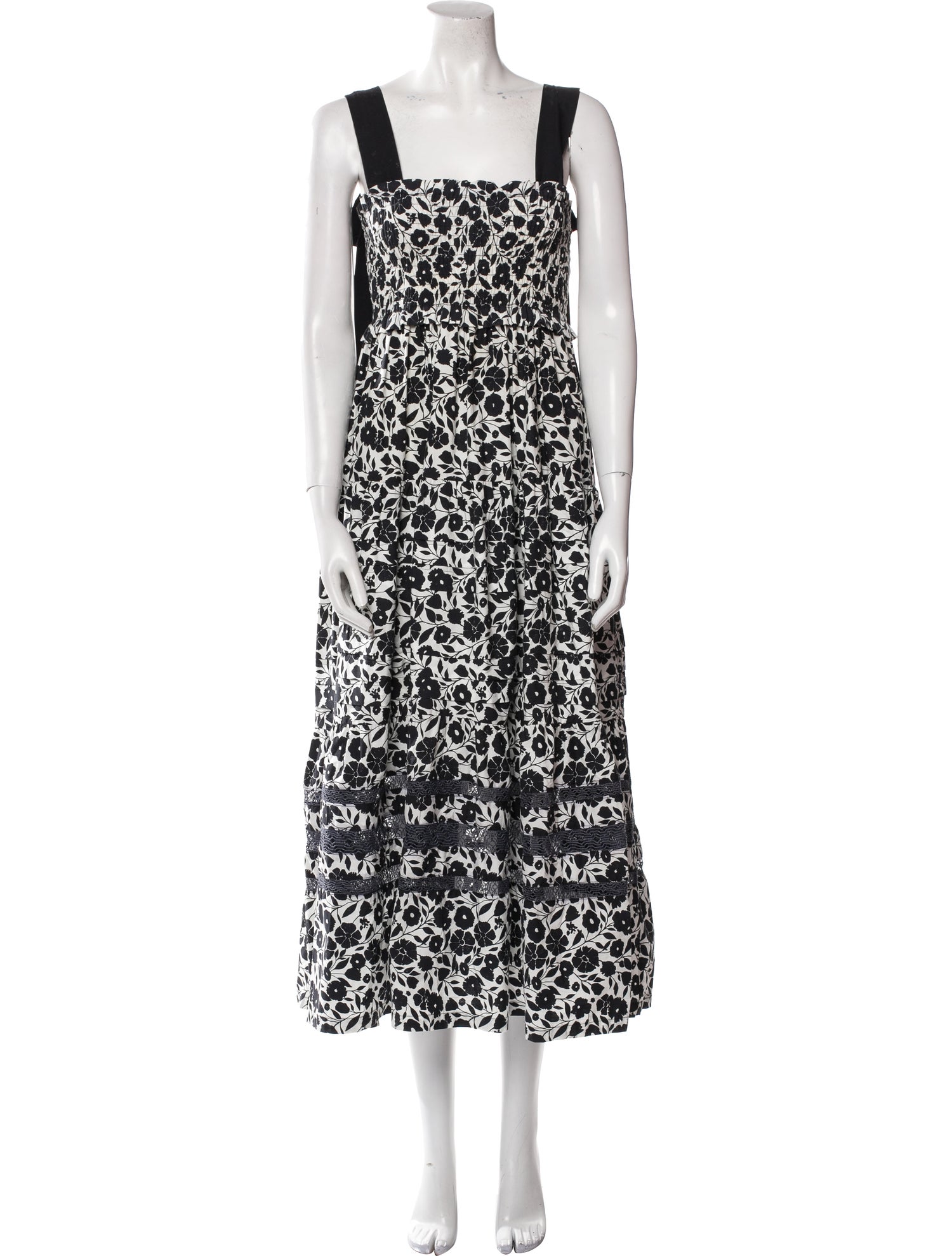 Mi Golondrina Floral Print Long Dress