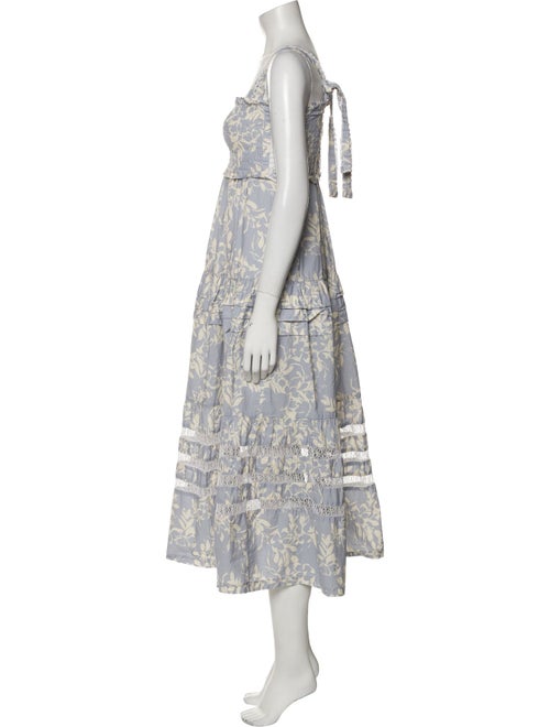 Mi Golondrina Floral Print Midi Length Dress