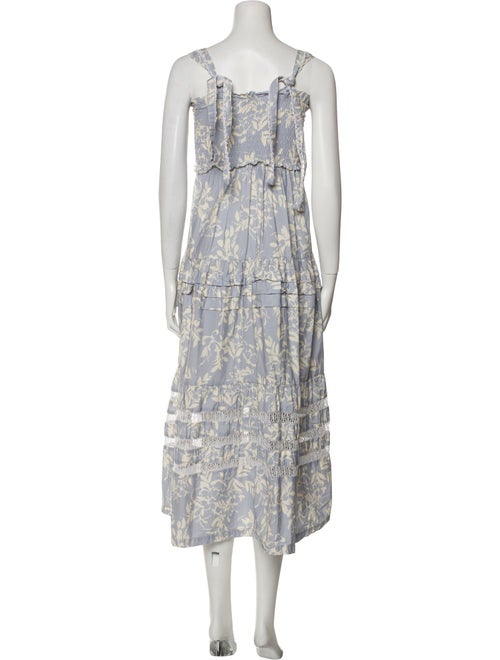 Mi Golondrina Floral Print Midi Length Dress