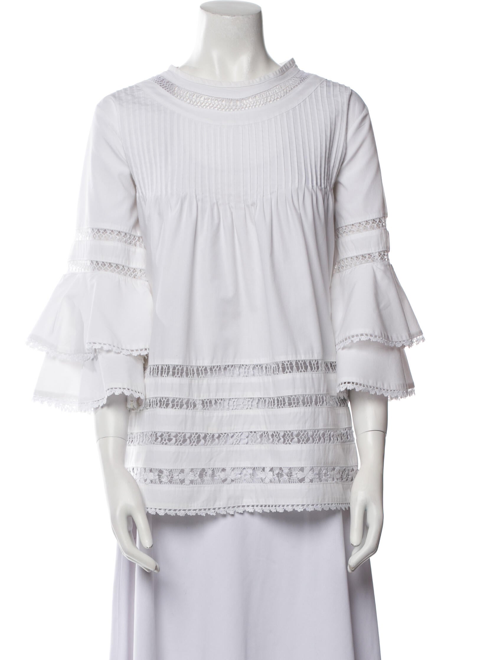 Mi Golondrina Bateau Neckline Three-Quarter Sleeve Blouse