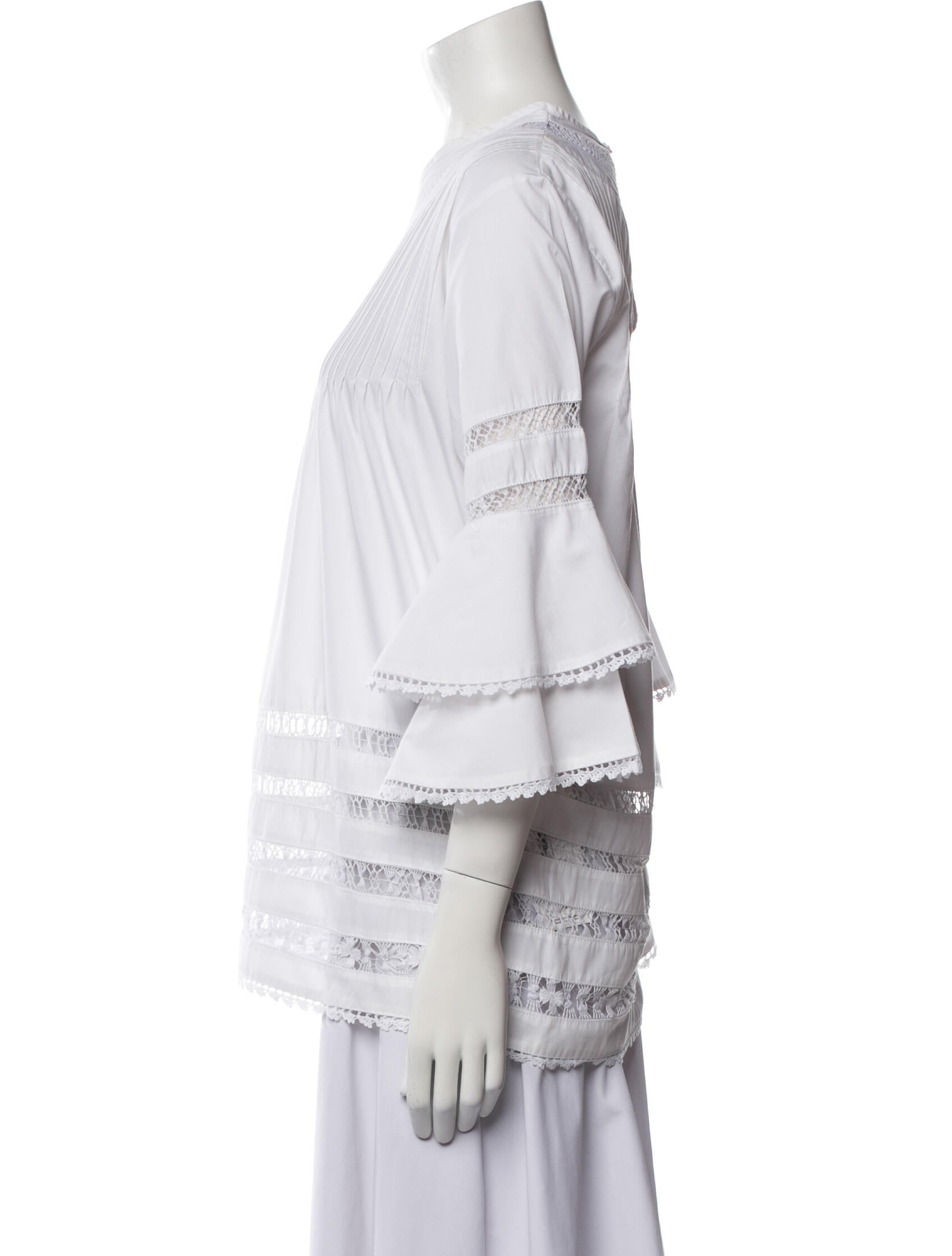 Mi Golondrina Bateau Neckline Three-Quarter Sleeve Blouse