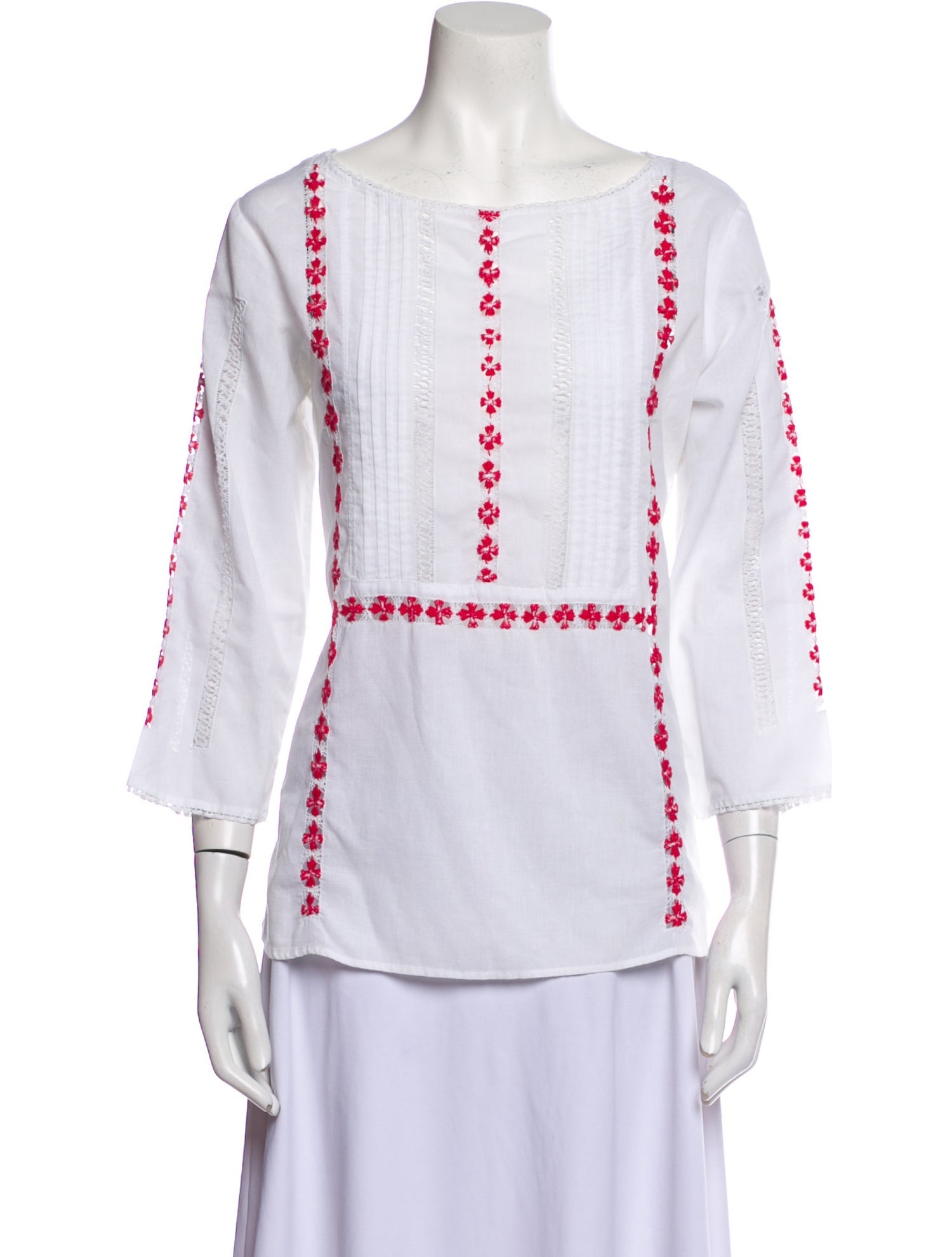 Mi Golondrina Printed Bateau Neckline Tunic