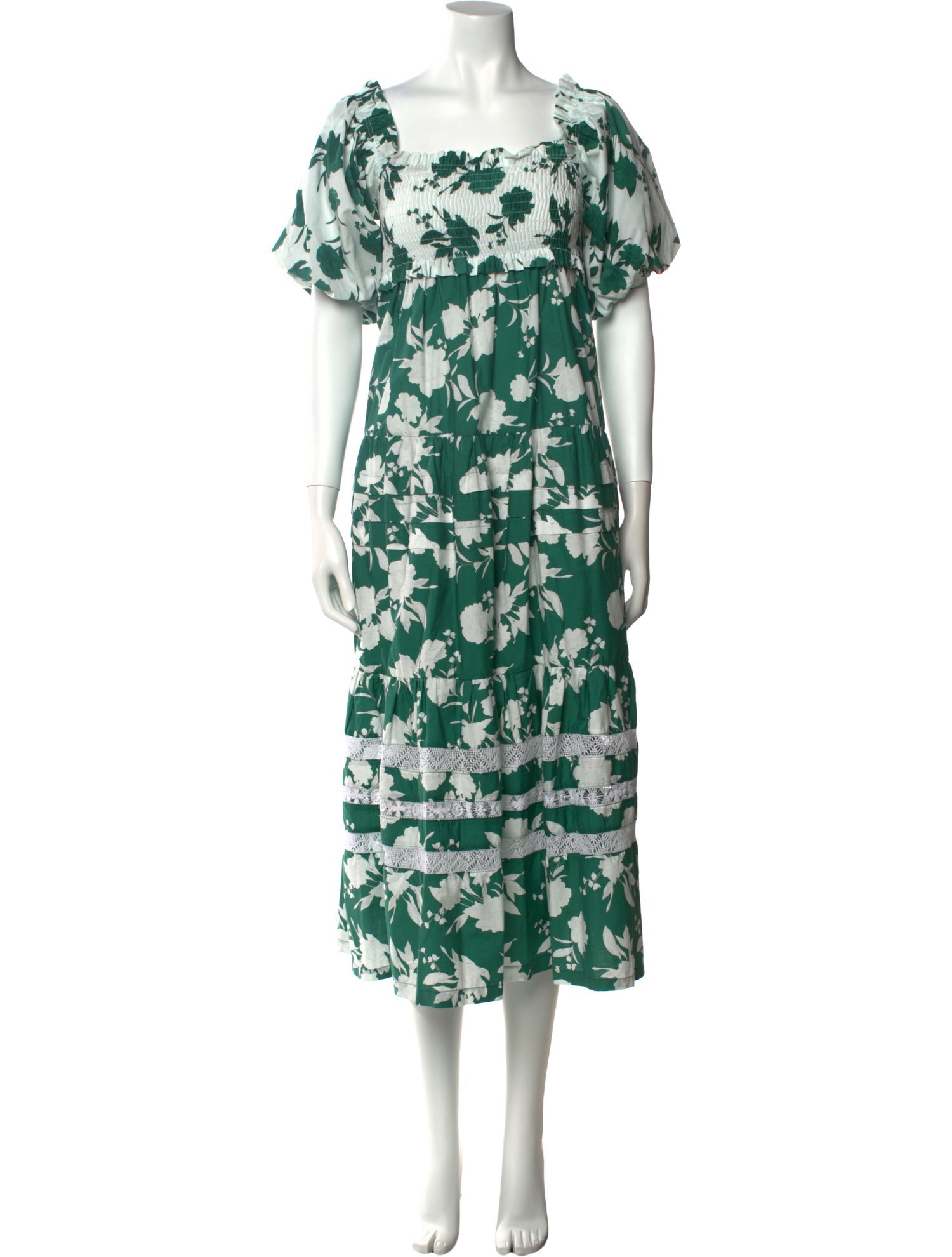 Mi Golondrina Floral Print Long Dress