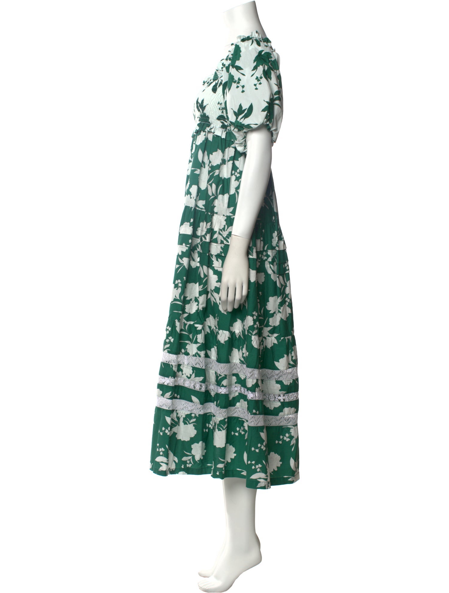 Mi Golondrina Floral Print Long Dress