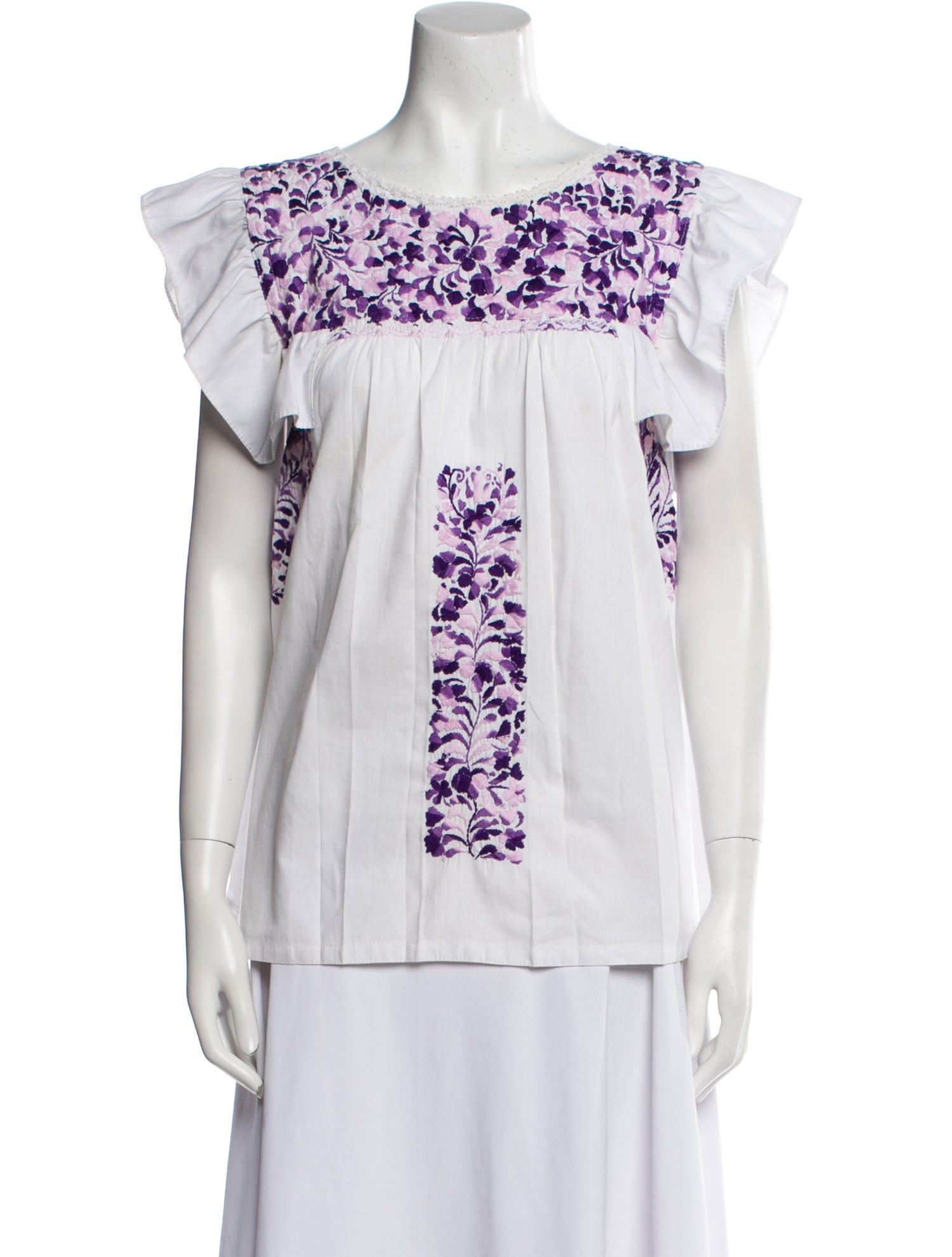 Mi Golondrina Graphic Print Bateau Neckline Blouse