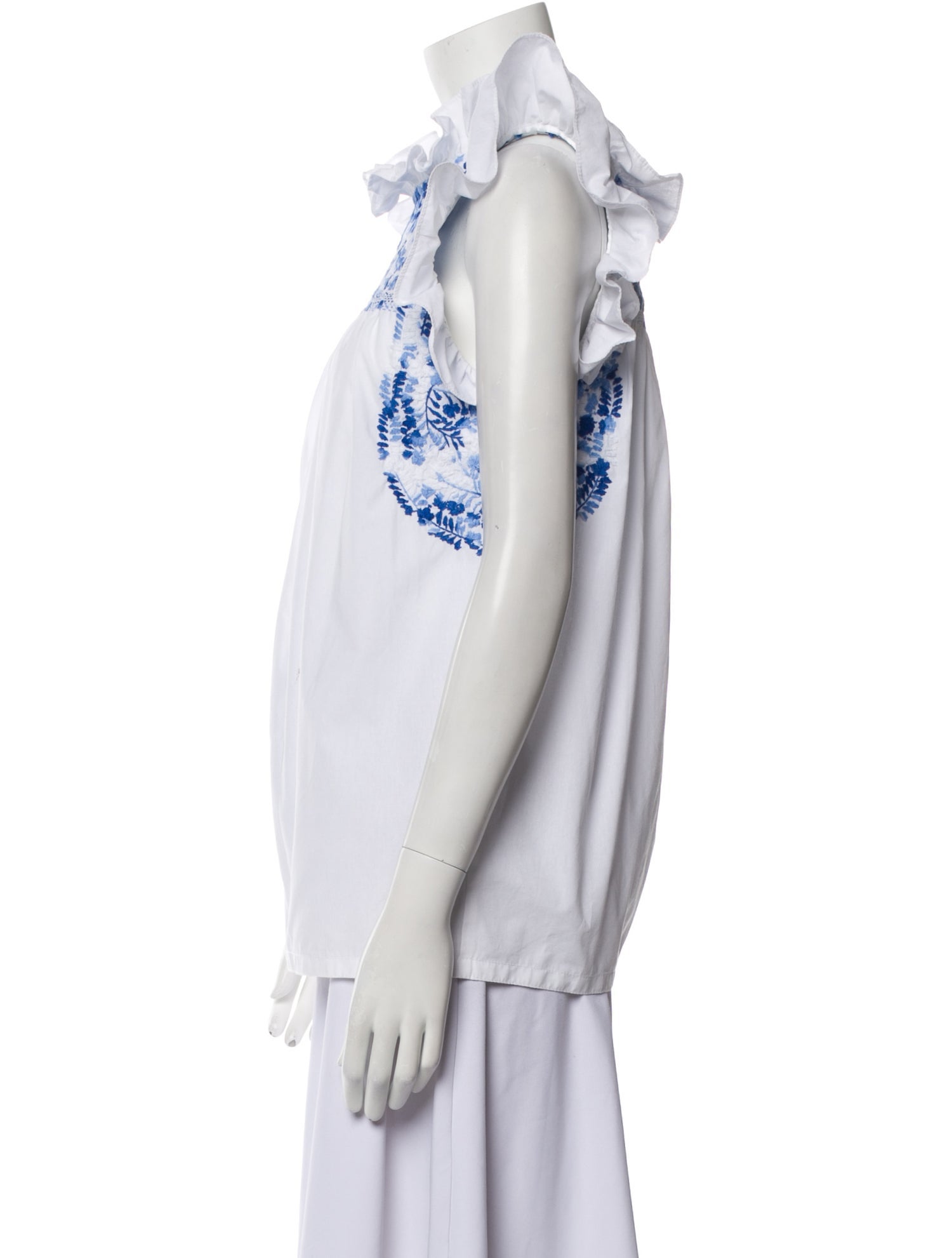 Mi Golondrina Printed Crew Neck Blouse