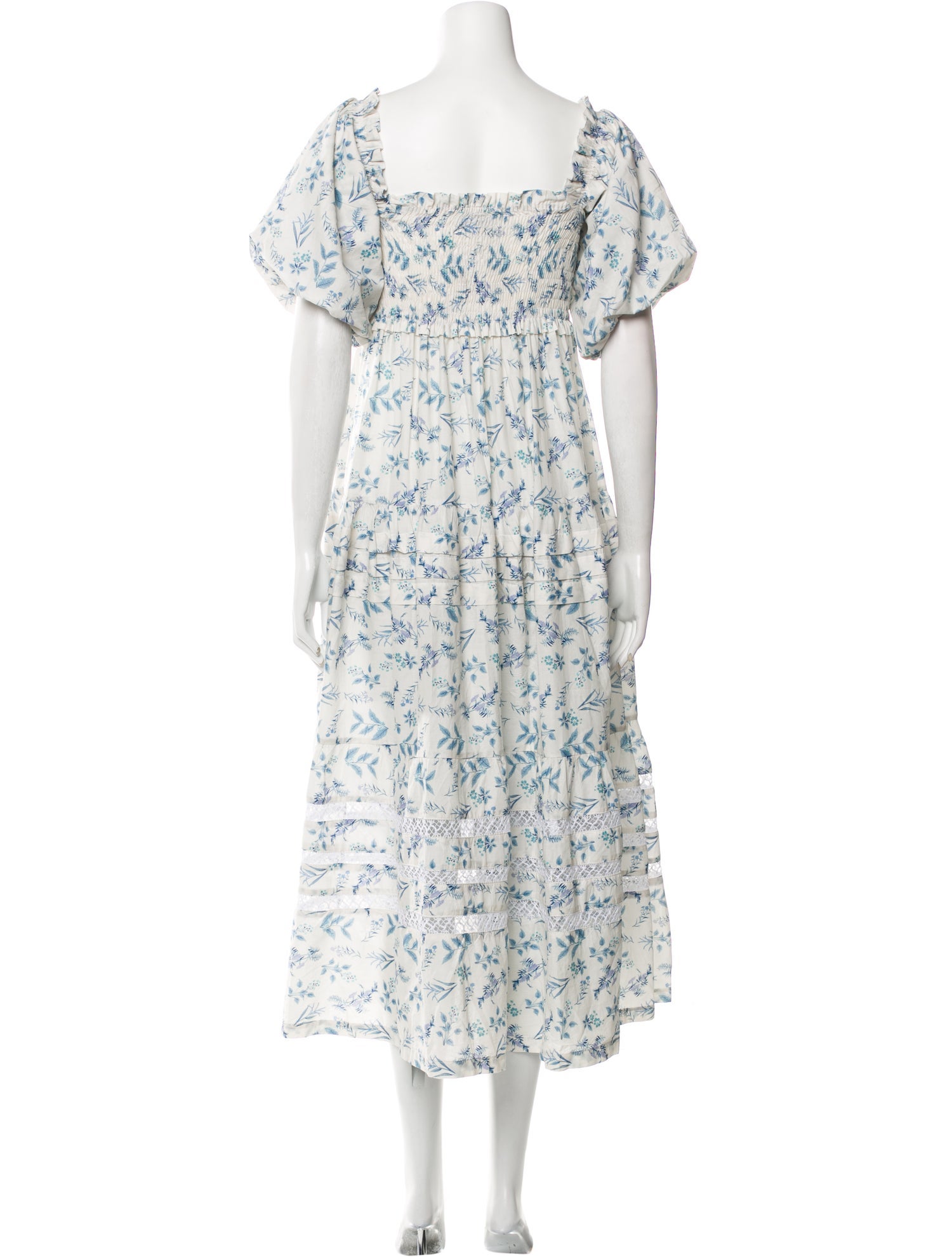 Mi Golondrina Floral Print Long Dress