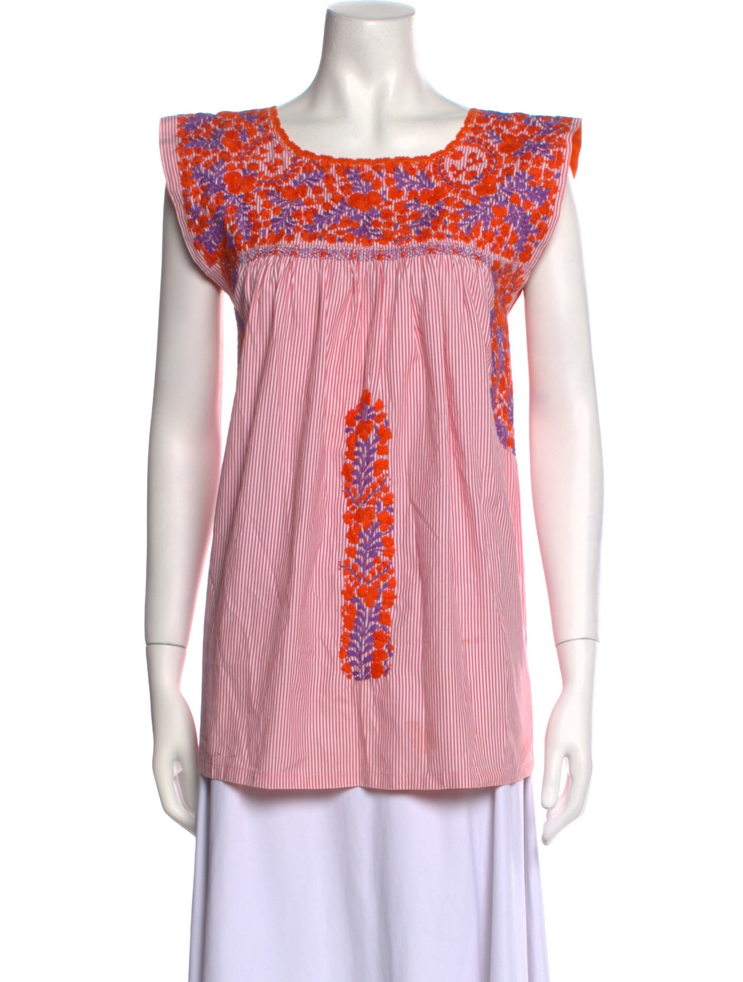 Mi Golondrina Printed Square Neckline Blouse