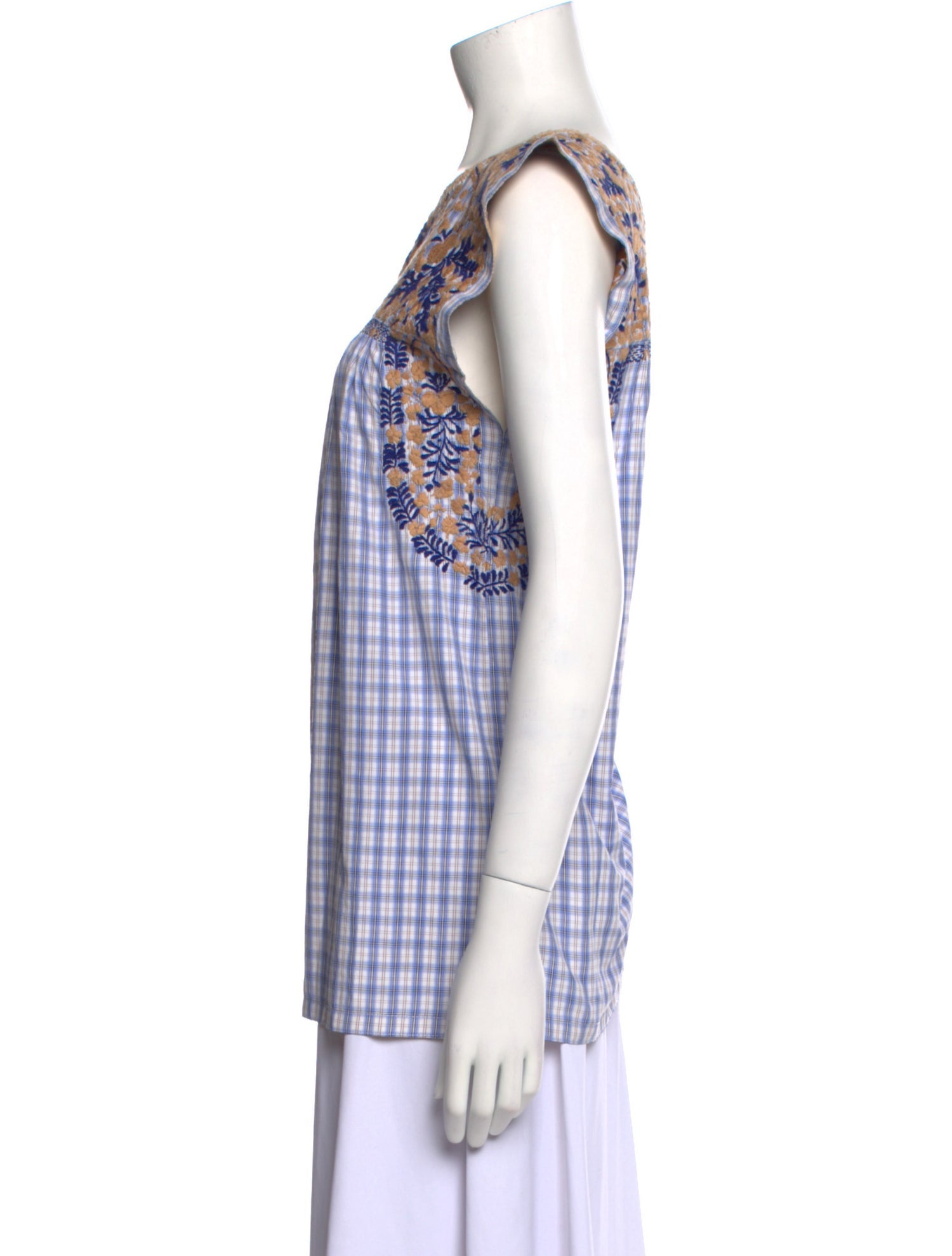 Mi Golondrina Printed Square Neckline Top