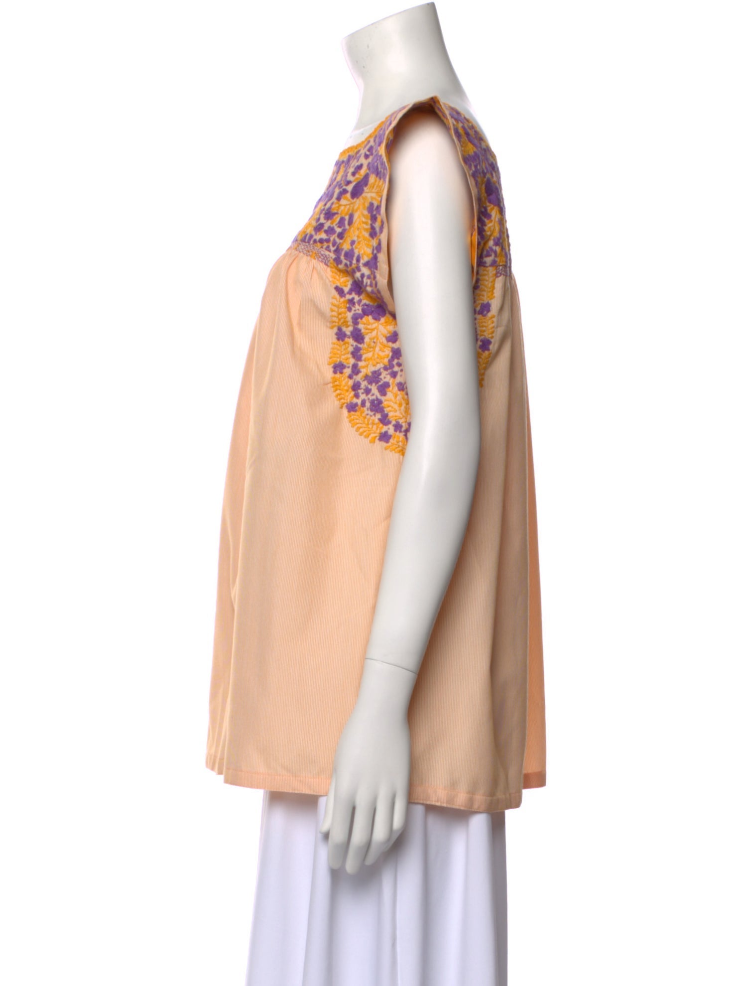 Mi Golondrina Floral Print Square Neckline Blouse