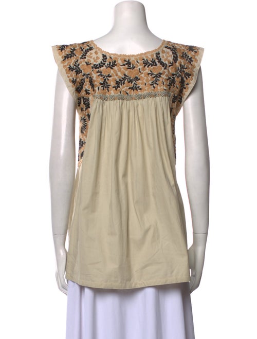 Mi Golondrina Printed Scoop Neck Top