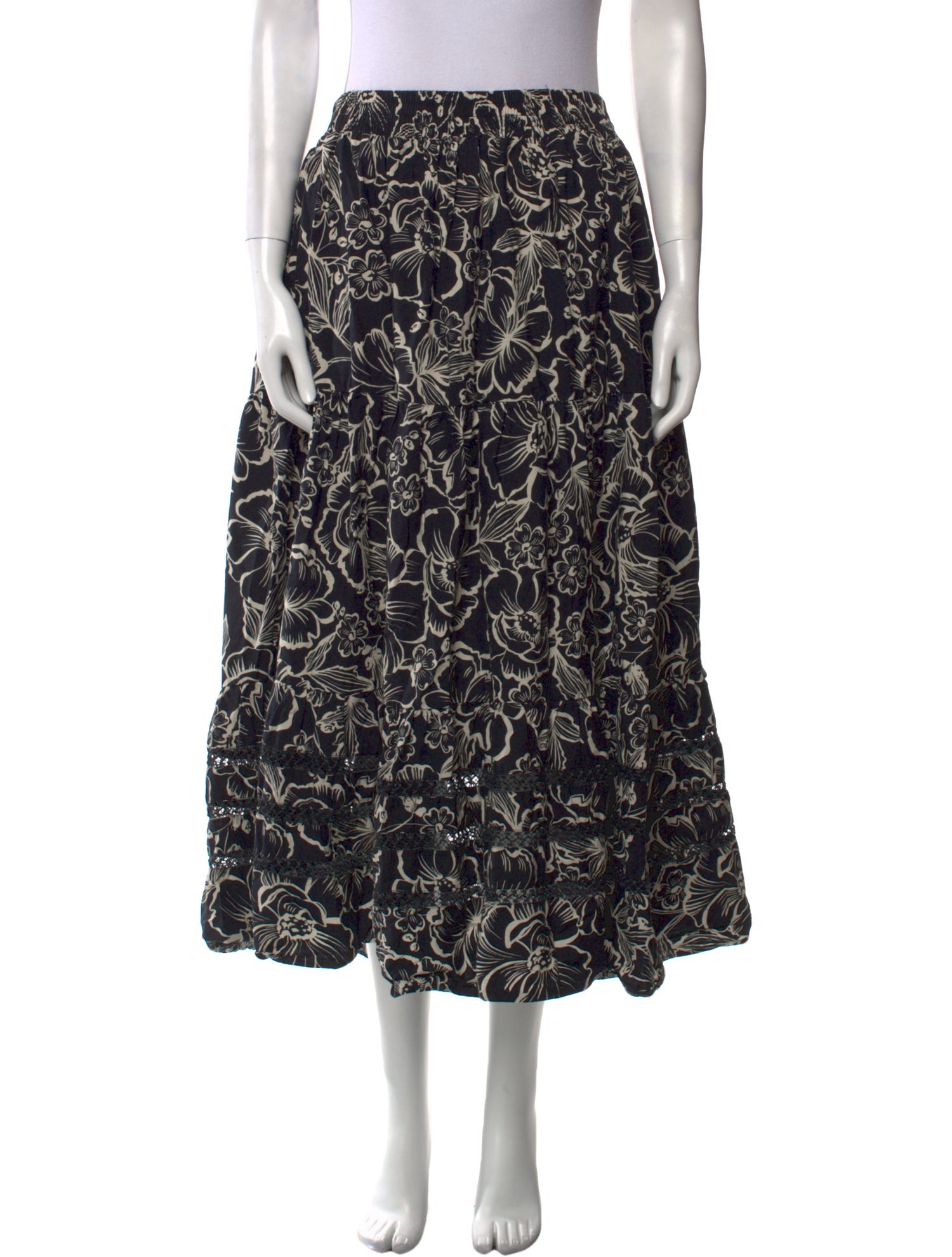 Mi Golondrina Printed Midi Length Skirt