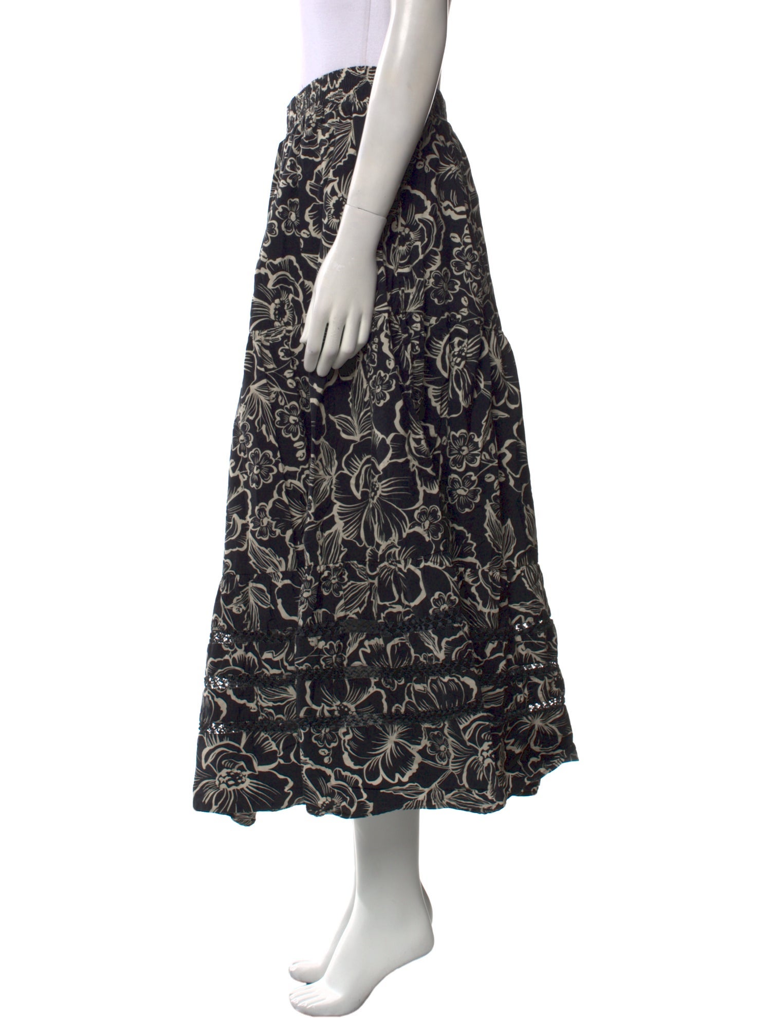 Mi Golondrina Printed Midi Length Skirt