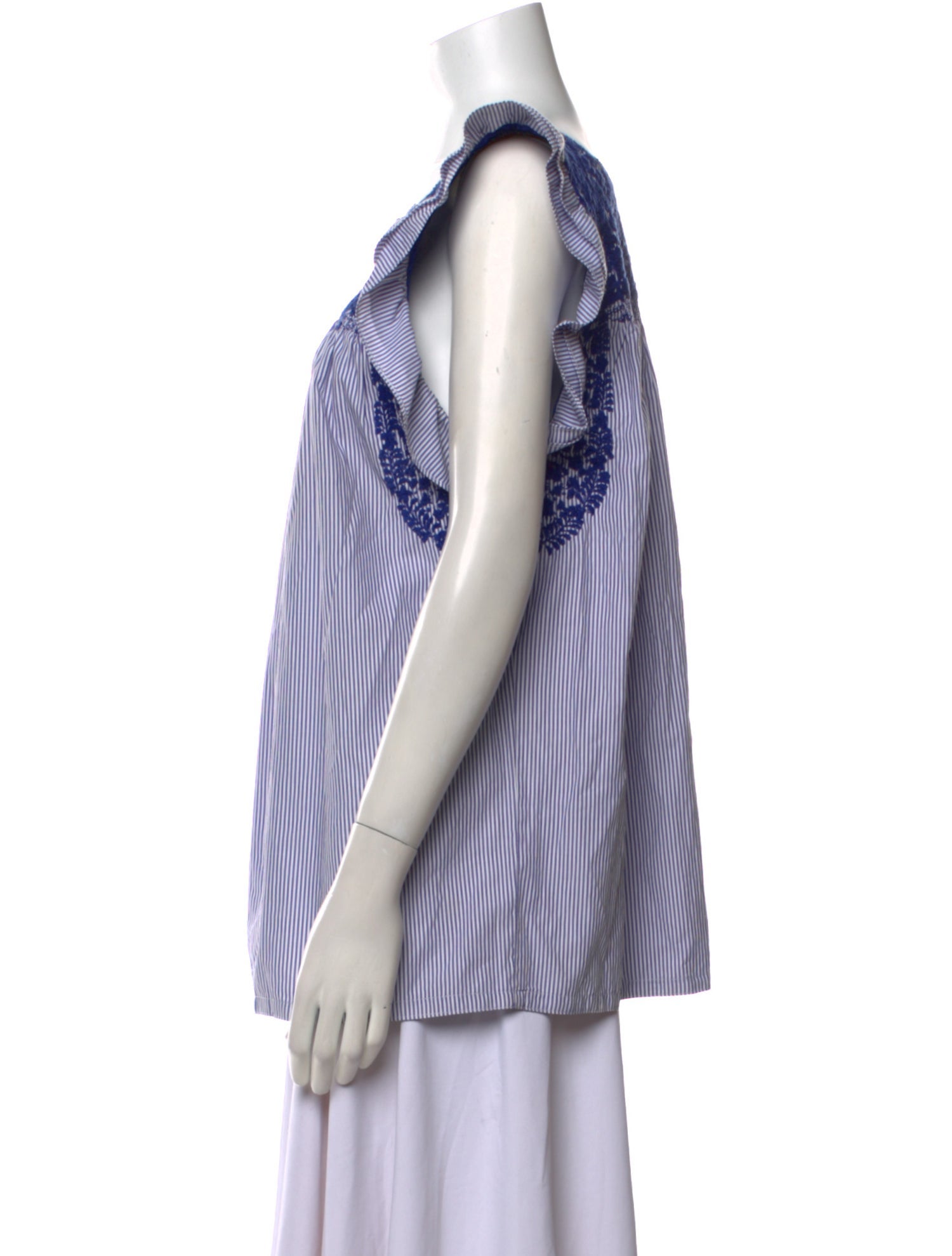 Mi Golondrina Striped Square Neckline Top