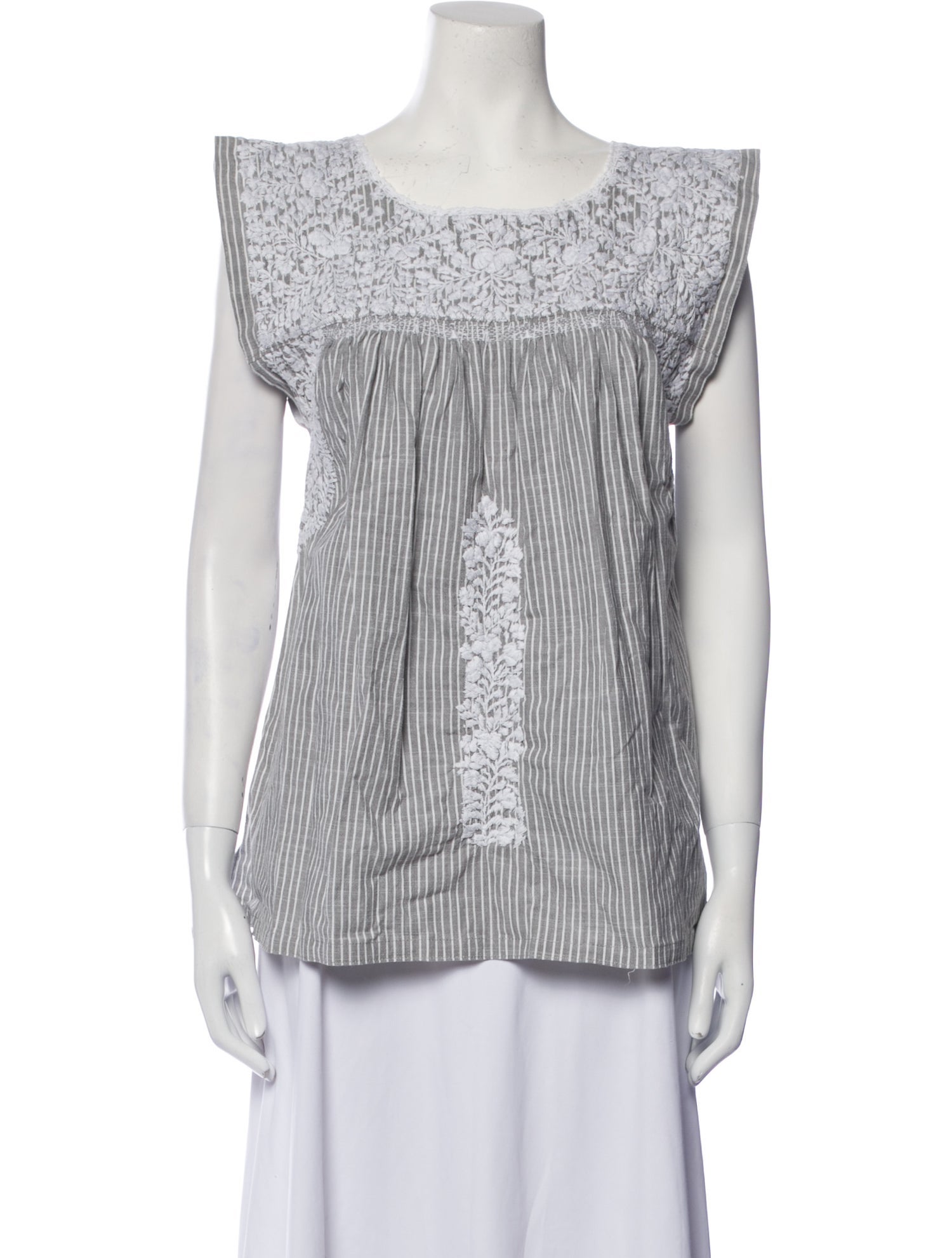 Mi Golondrina Printed Scoop Neck Top