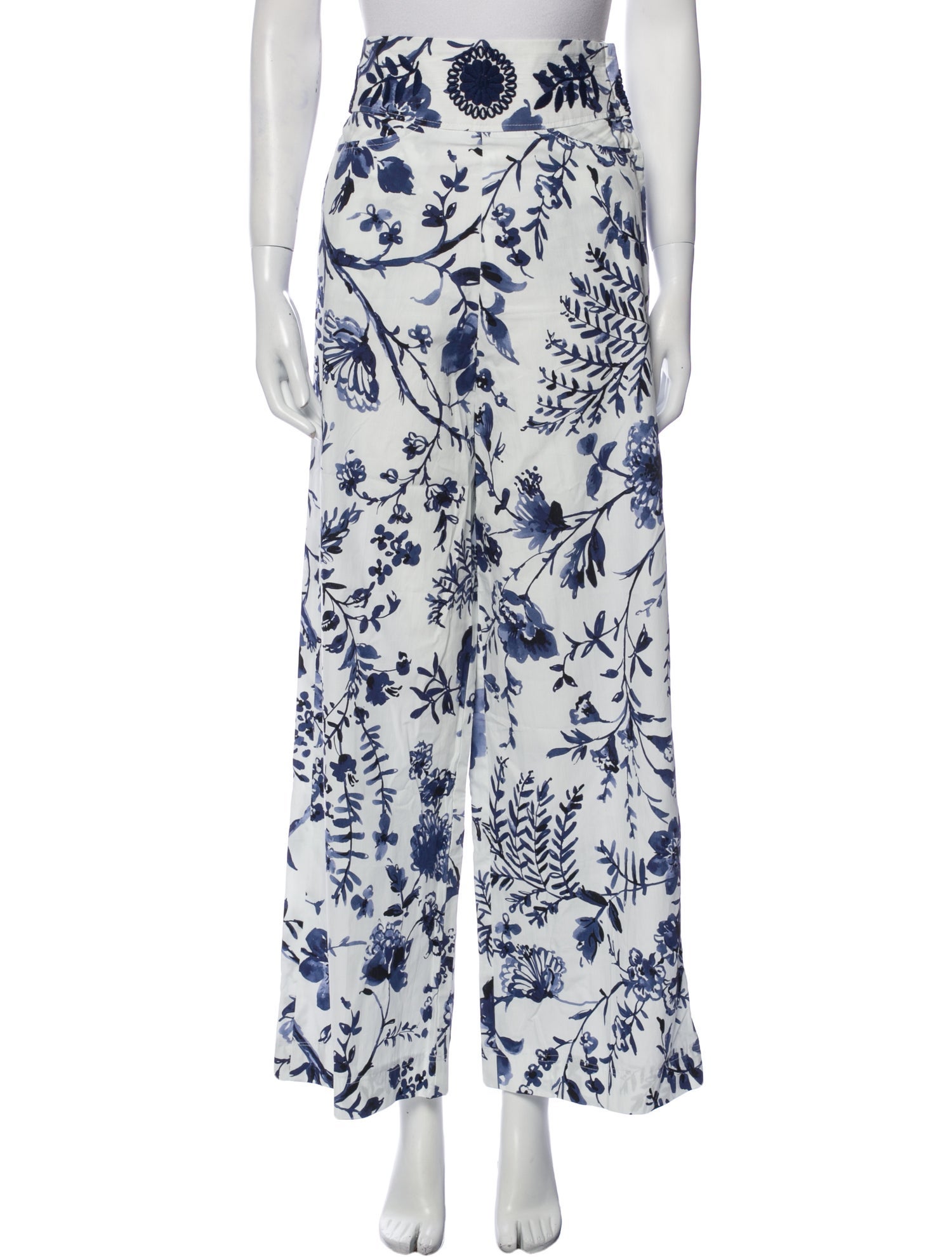 Mi Golondrina Floral Print Wide Leg Pants