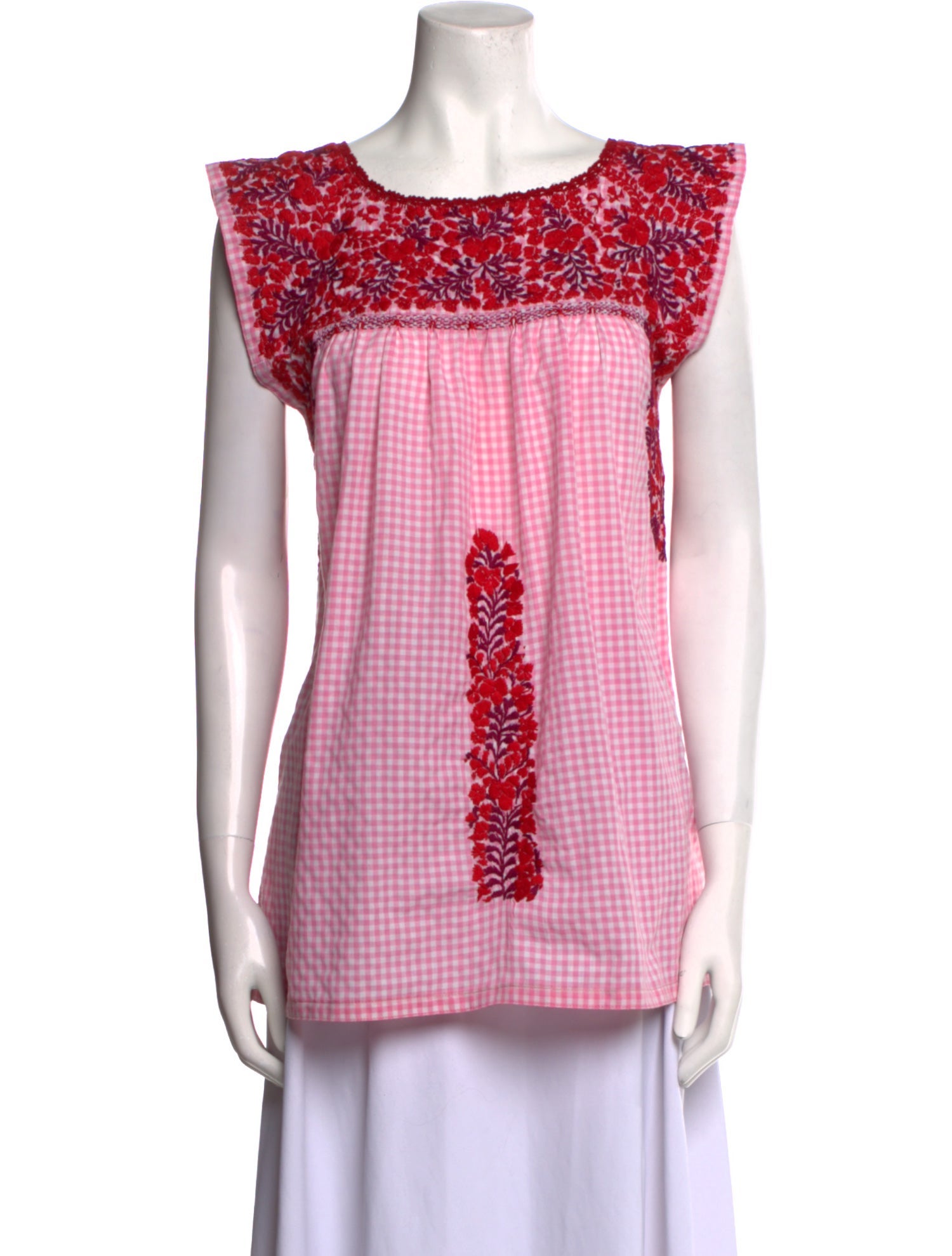 Mi Golondrina Printed Scoop Neck Top