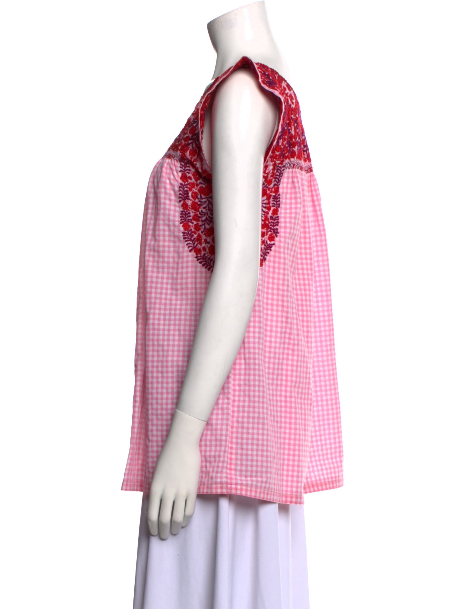 Mi Golondrina Printed Scoop Neck Top