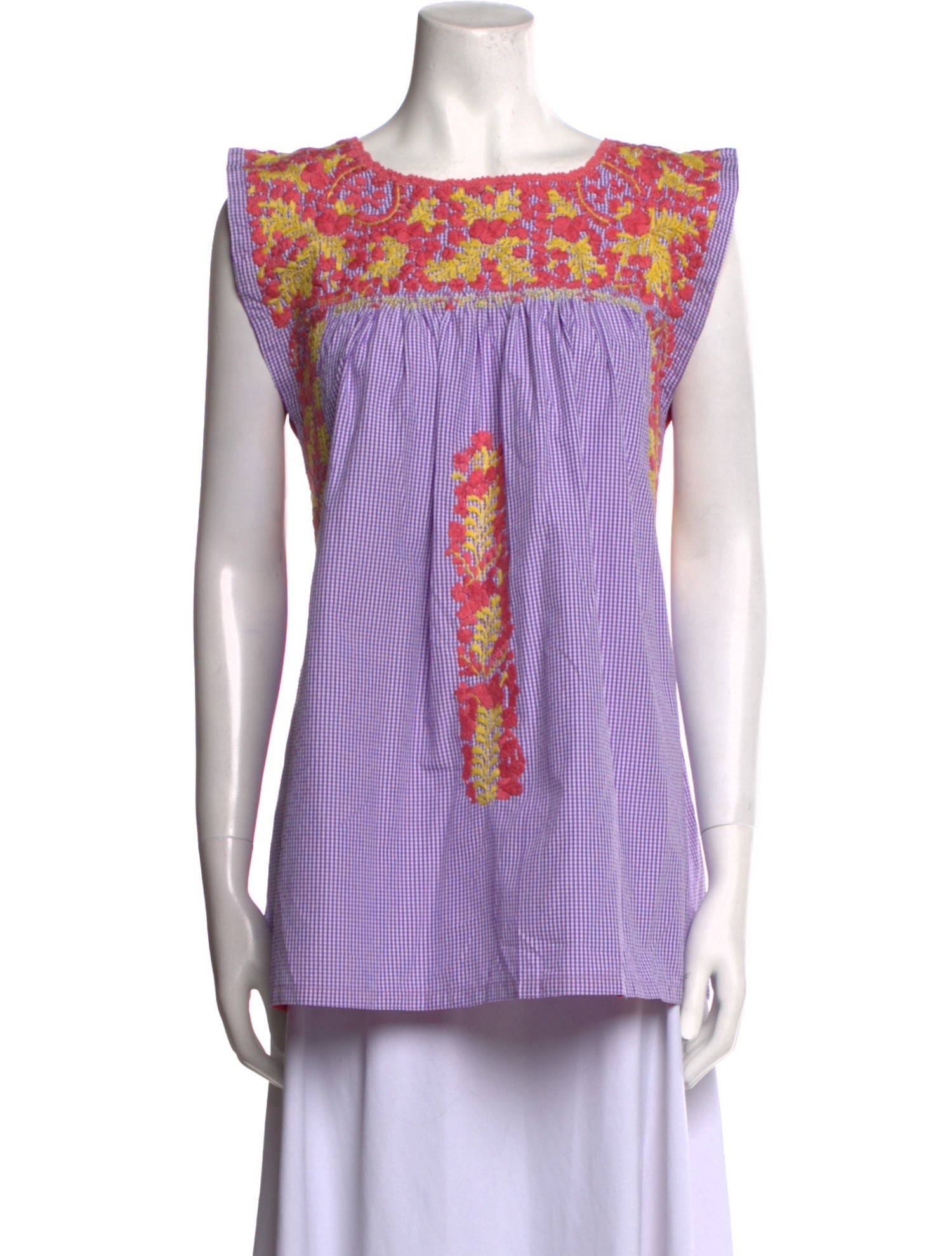 Mi Golondrina Printed Bateau Neckline Top