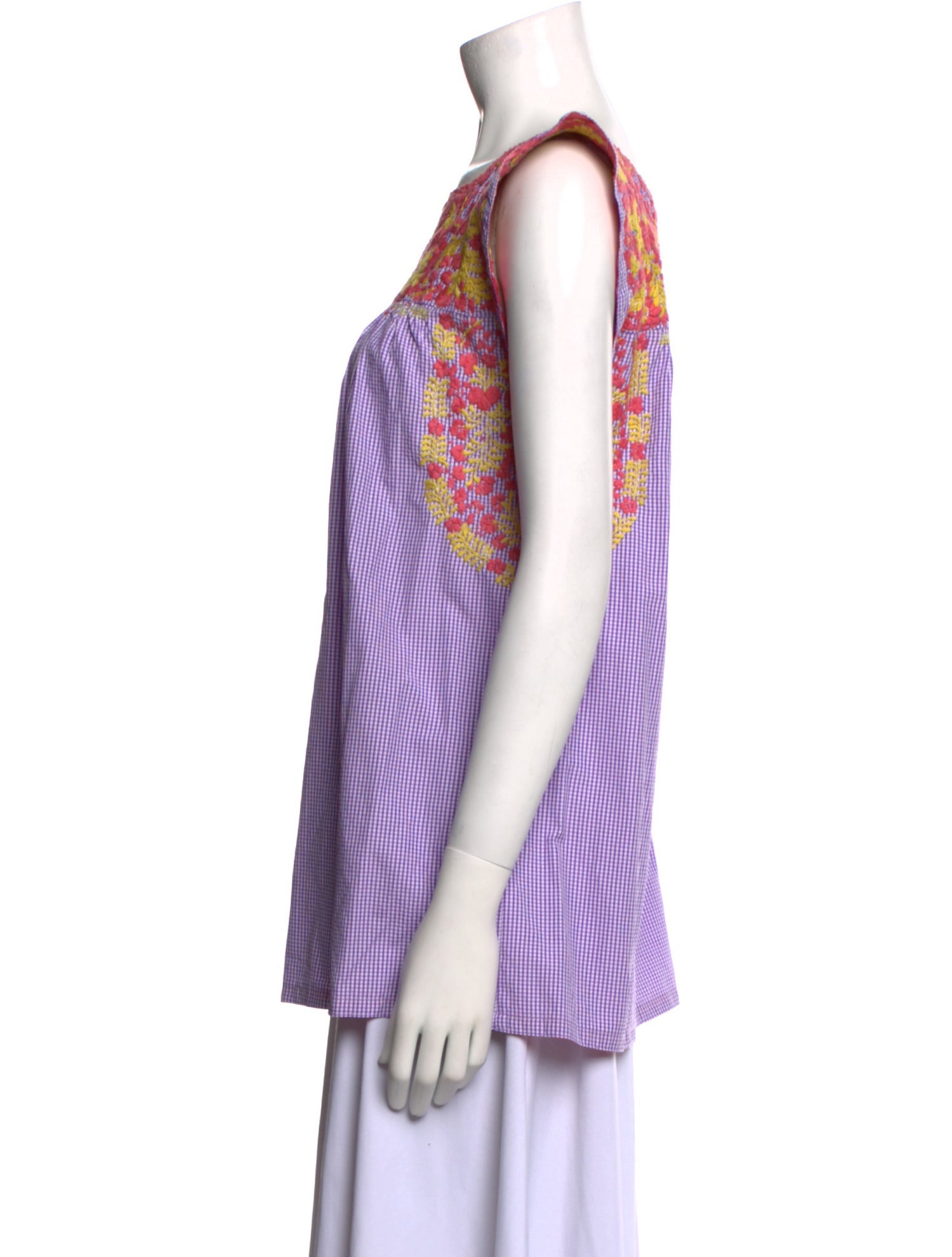 Mi Golondrina Printed Bateau Neckline Top