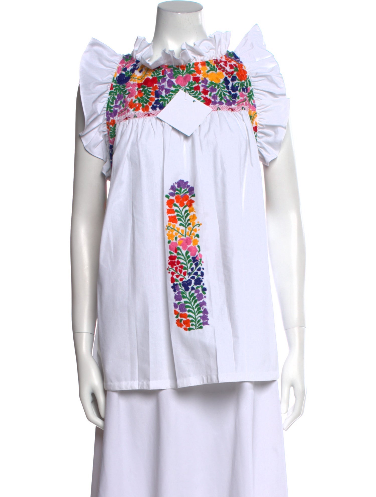 Mi Golondrina Patterned Mock Neck Top