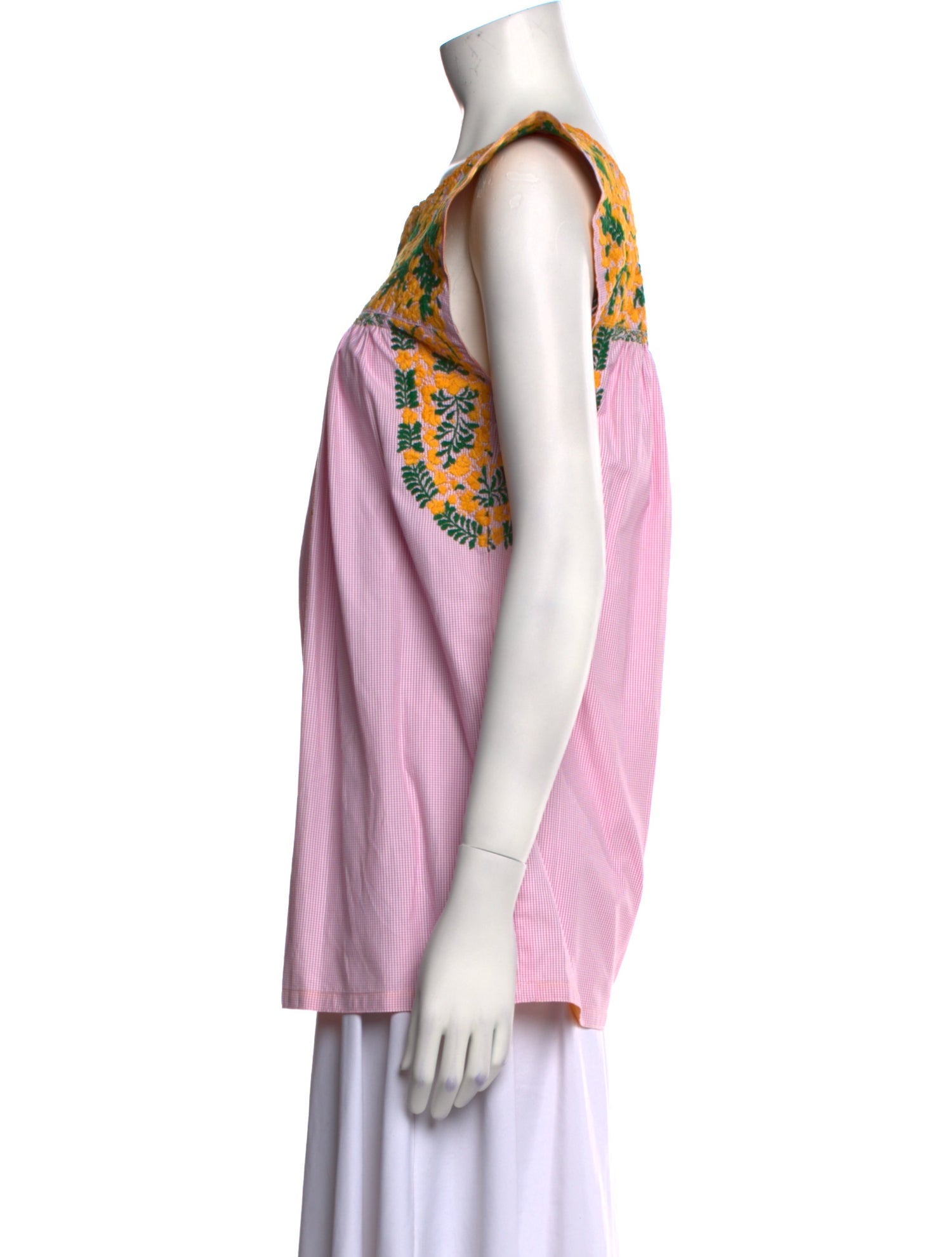 Mi Golondrina Printed Square Neckline Top