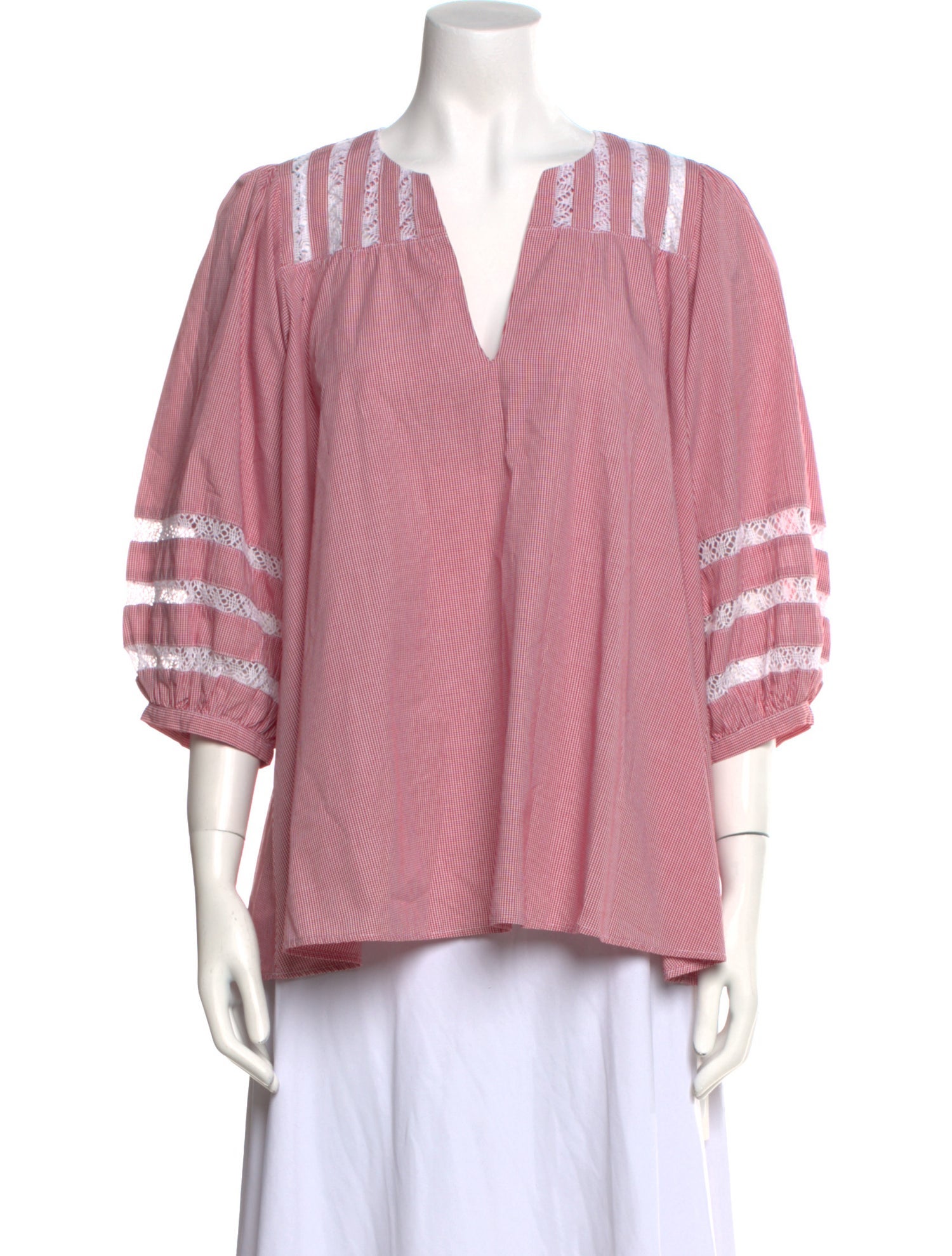 Mi Golondrina Striped V-Neck Blouse