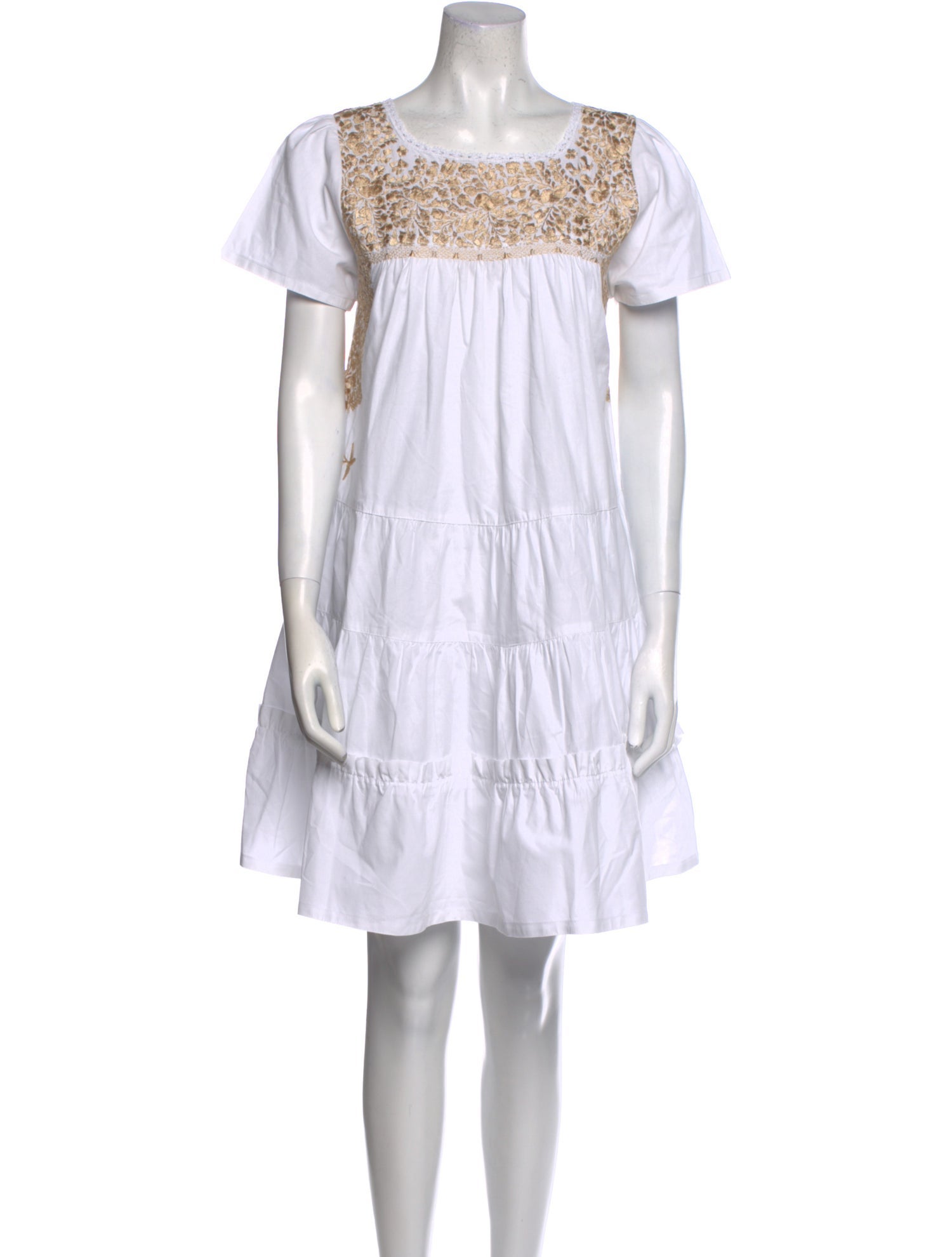 Mi Golondrina Scoop Neck Mini Dress