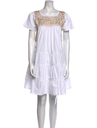 Mi Golondrina Scoop Neck Mini Dress