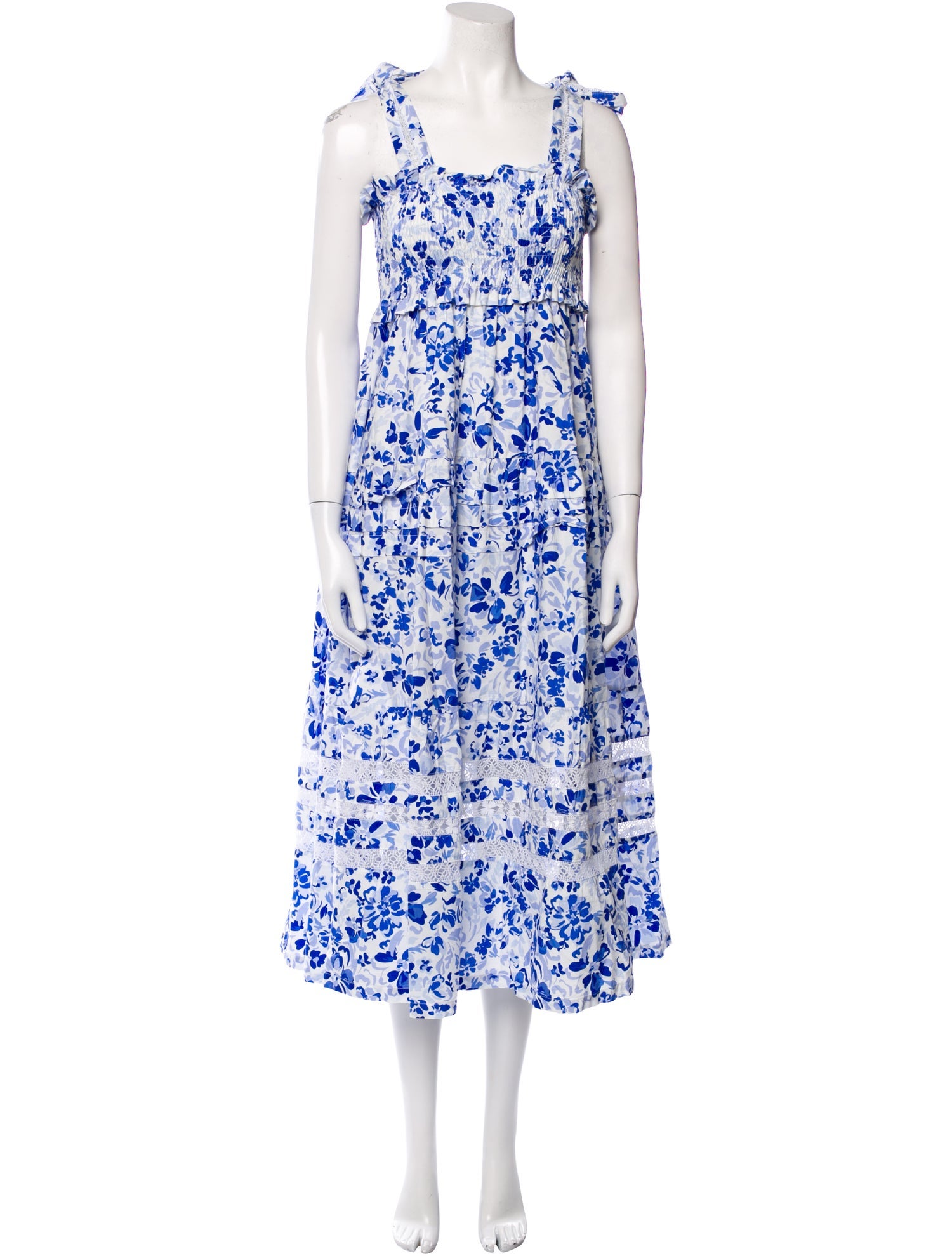 Mi Golondrina Floral Print Long Dress