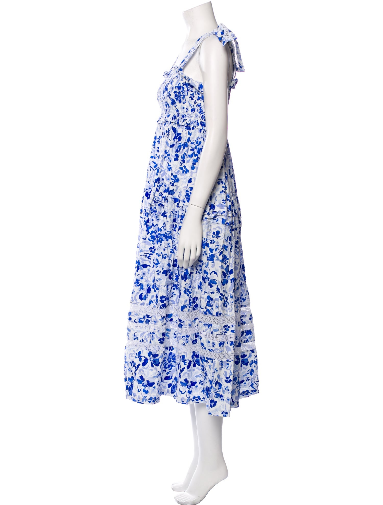 Mi Golondrina Floral Print Long Dress