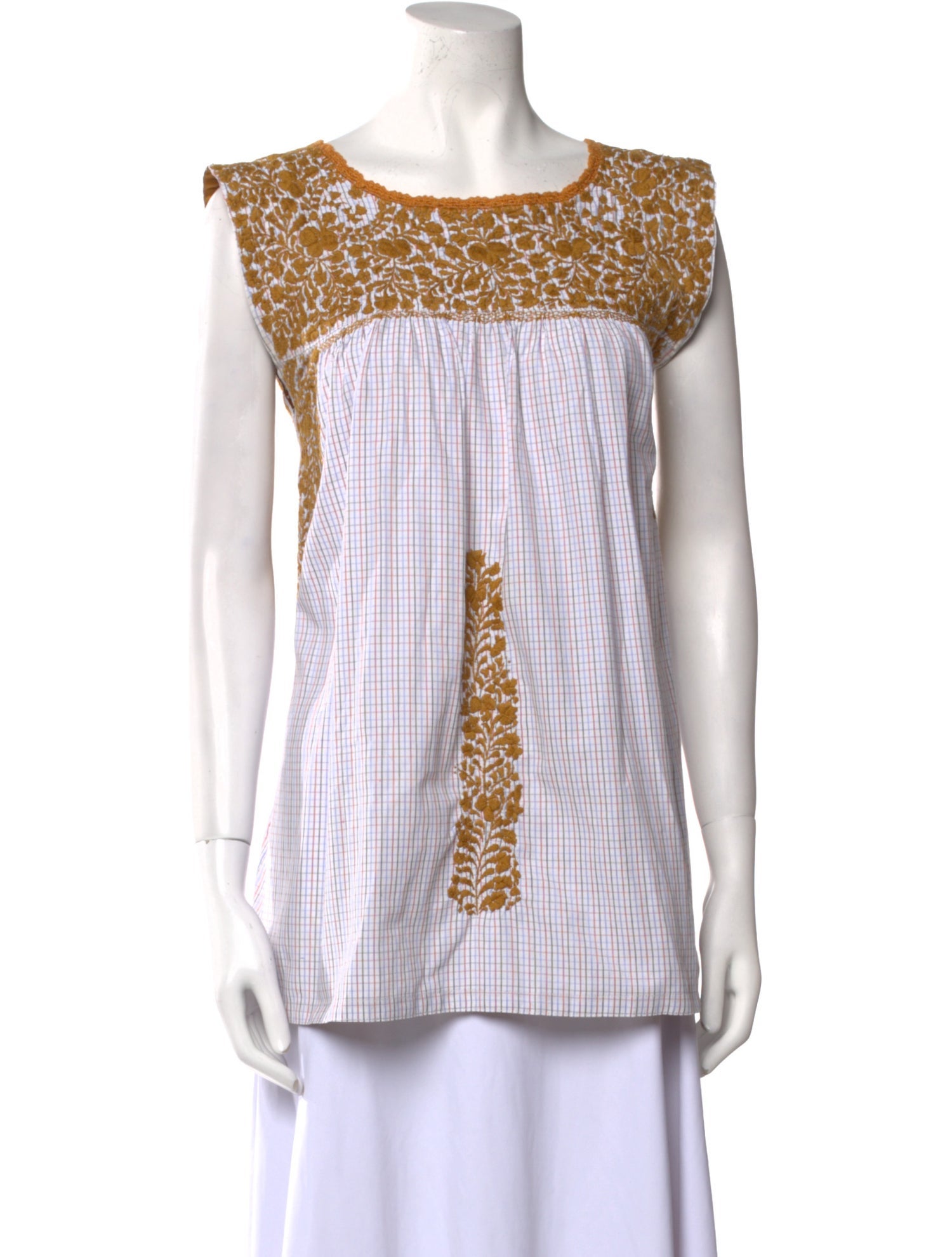 Mi Golondrina Printed Bateau Neckline Top