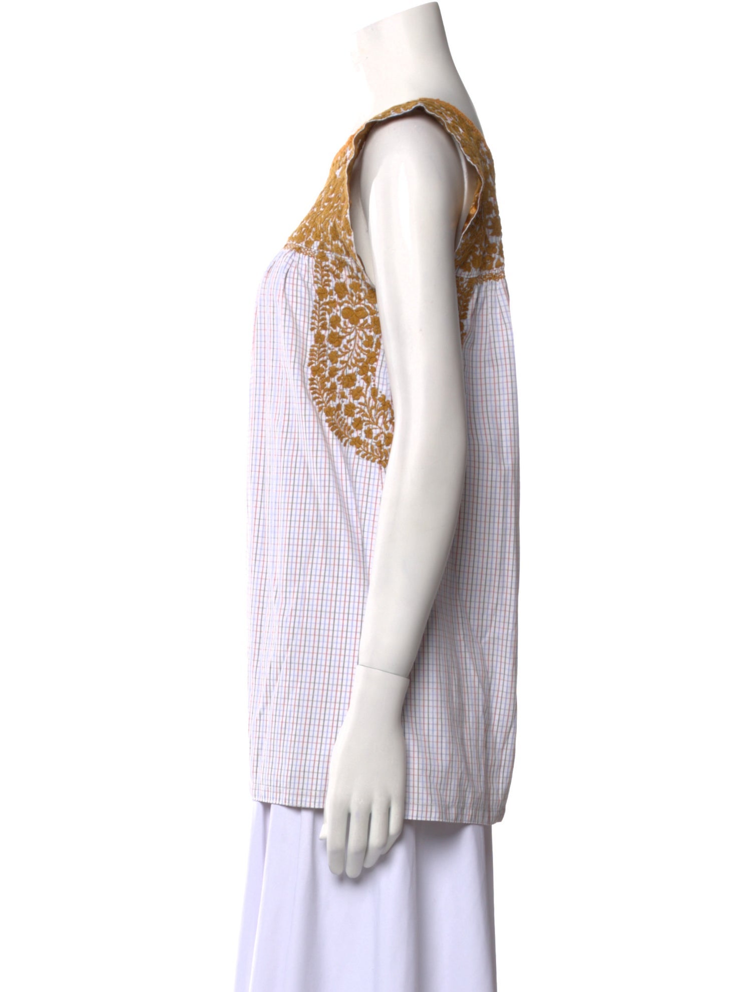 Mi Golondrina Printed Bateau Neckline Top