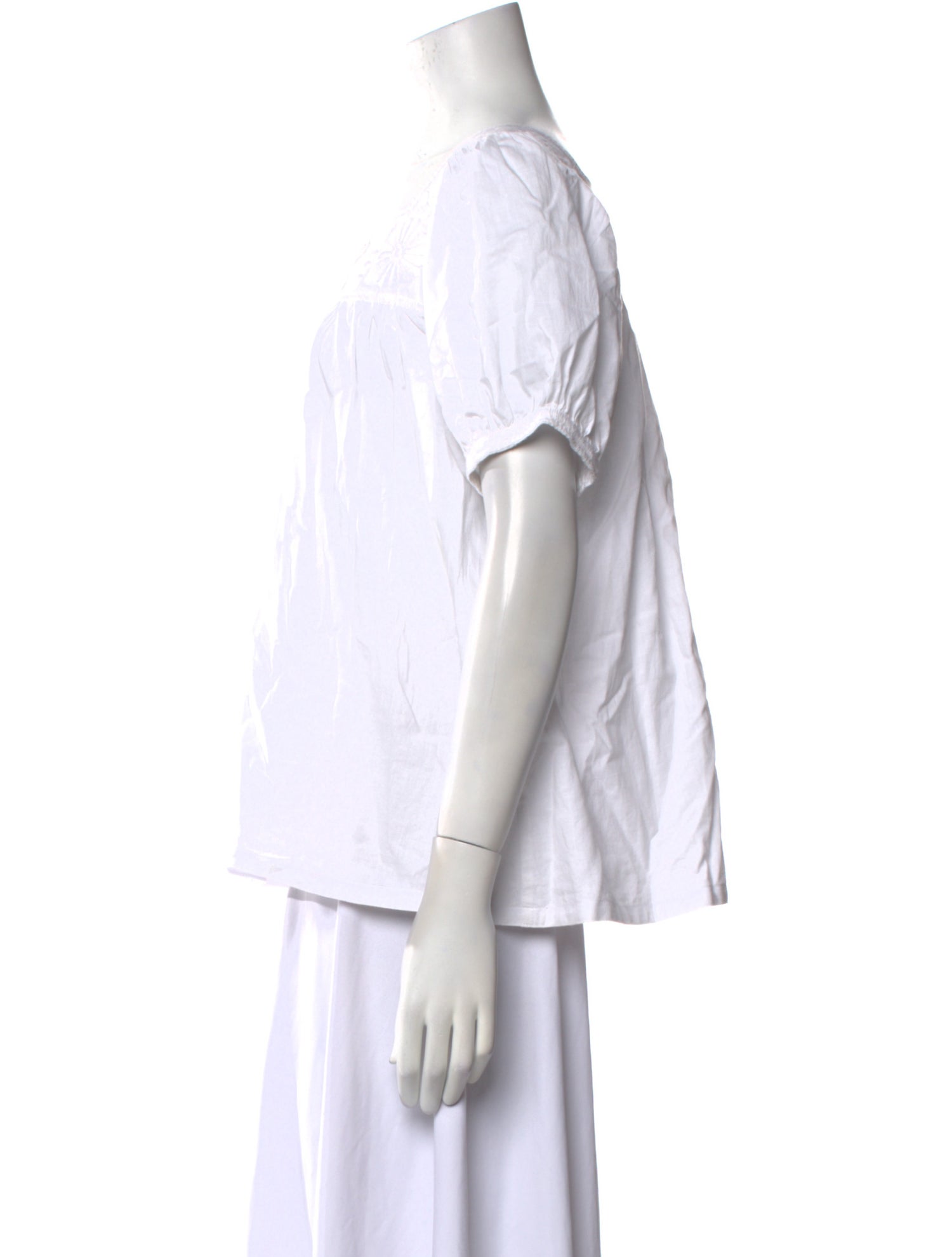 Mi Golondrina Square Neckline Short Sleeve Top