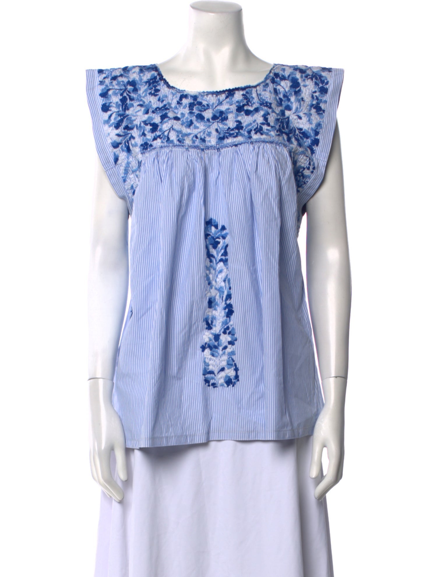 Mi Golondrina Printed Bateau Neckline Top