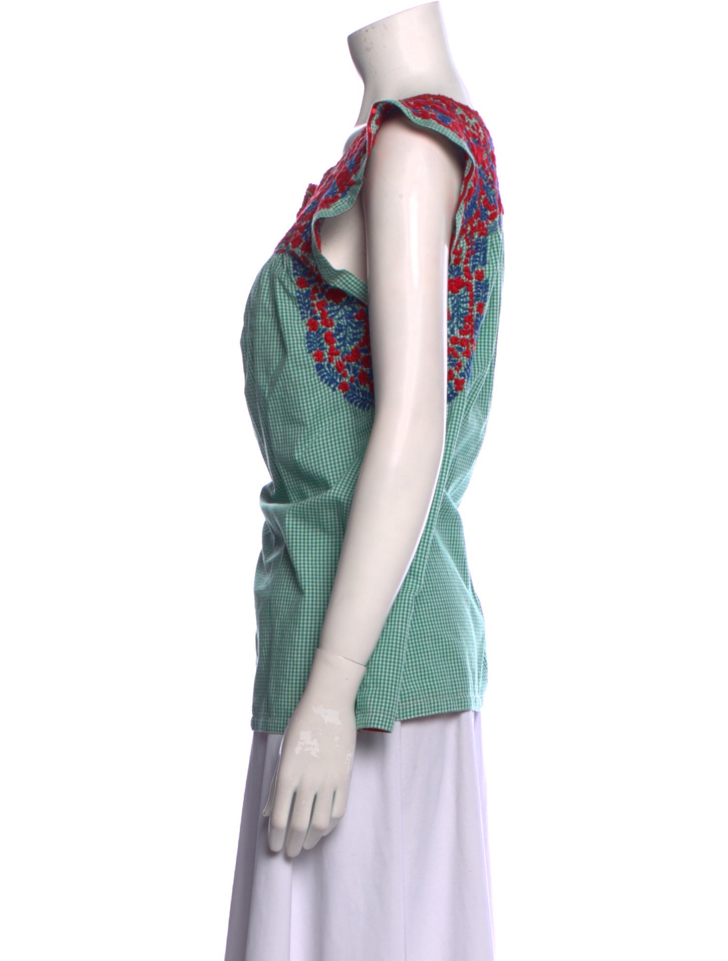 Mi Golondrina Printed Square Neckline Top