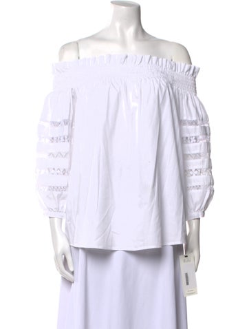 Mi Golondrina Tops Off-The-Shoulder Three-Quarter Sleeve Top XS