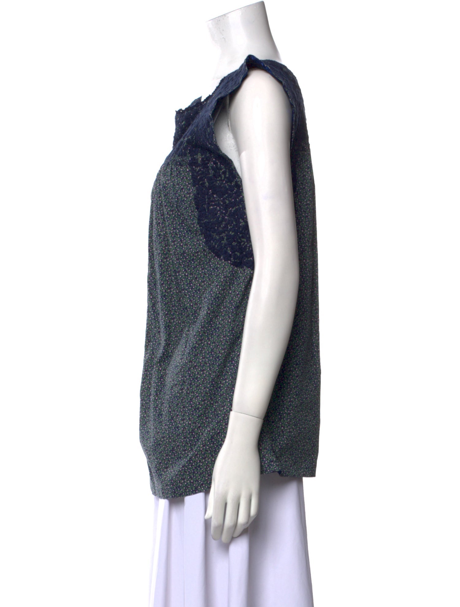 Mi Golondrina Printed Crew Neck Top